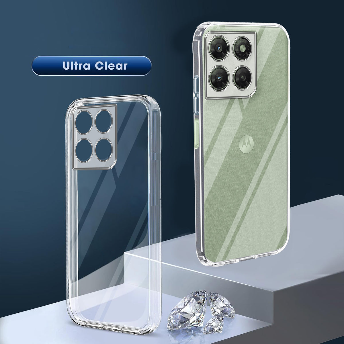 For Motorola Moto G77 Power Back Cover Case Silicone (Clear Shockproof Case with Camera Protection | Soft and Flexible | Transparent)