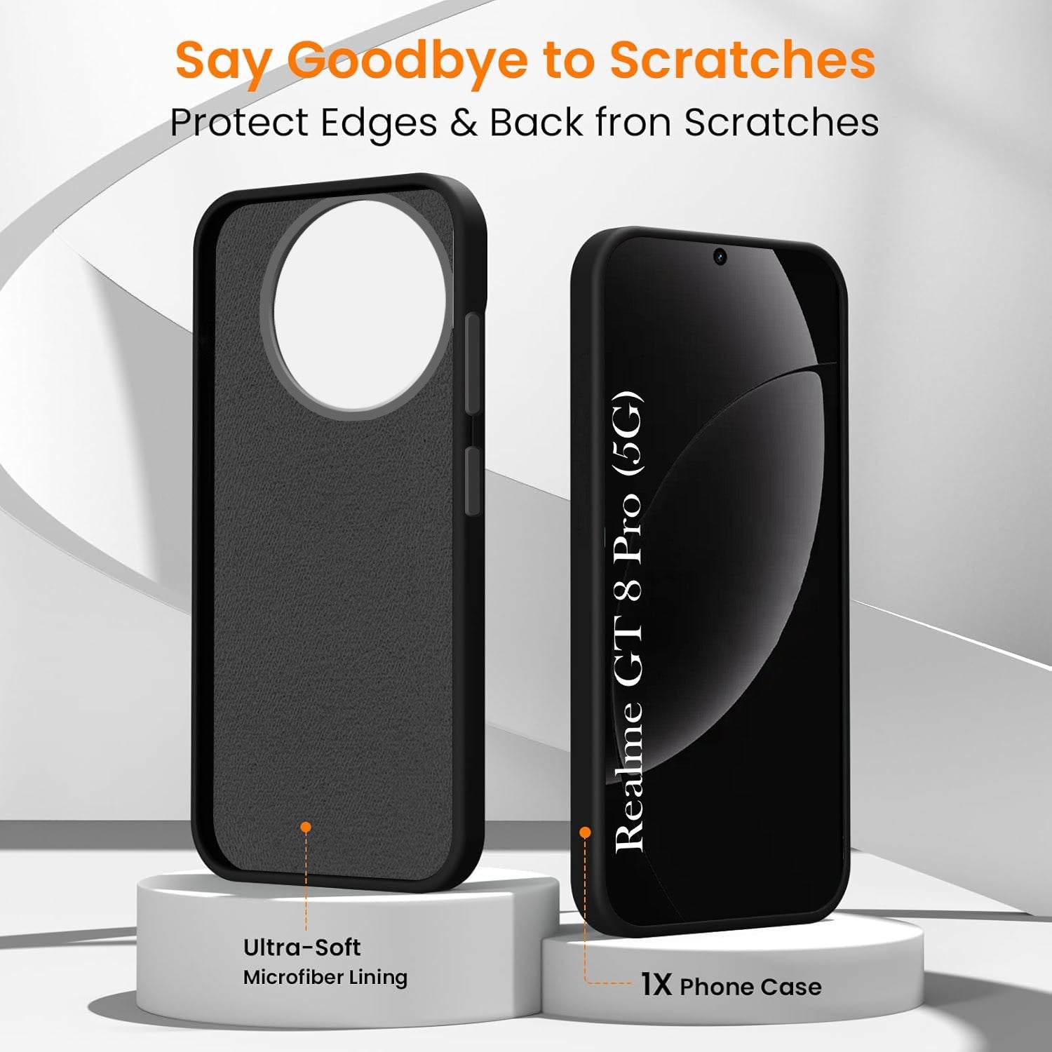 For Realme GT 8 Pro Rubberised Back Cover Case (Textured Grip Design | Micro-Fiber Cloth Inside | Slim and Light Weight | Soft Touch and Feel)