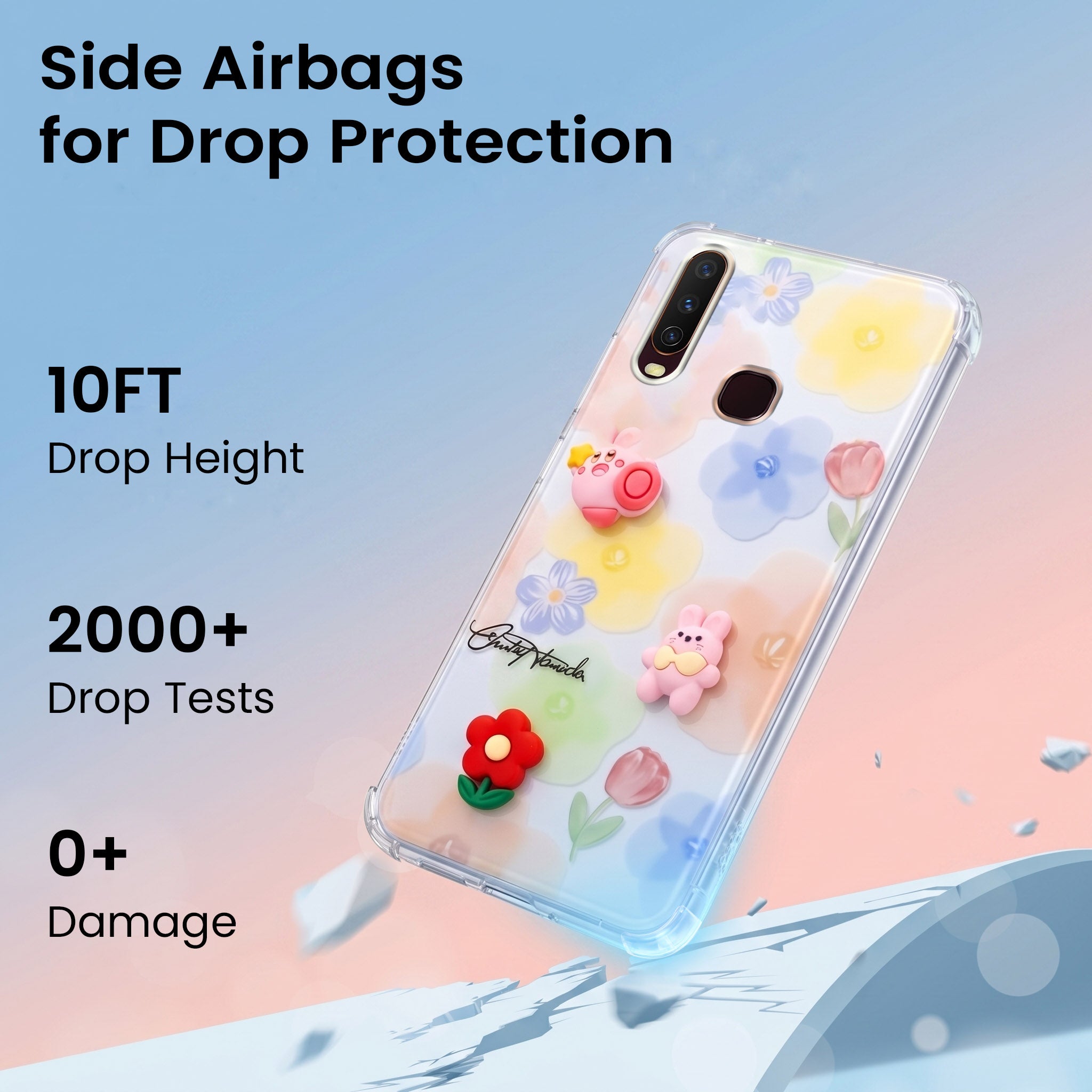 For Vivo Y12 | Y15 | Y17 Back Cover Case (3D Cute Cartoons | Hard Back Side Soft | Matte Premium Finish | HD Printing)