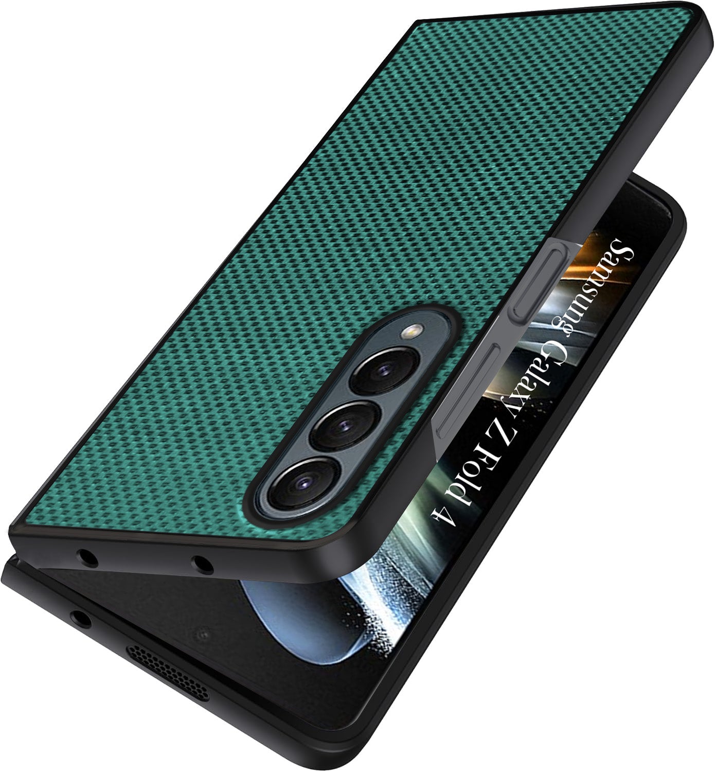 For Samsung Galaxy Z Fold 4 5G Back Flip Case Cover (Craft Printed Design | Hybrid Texture | Inside Microfiber Cloth)