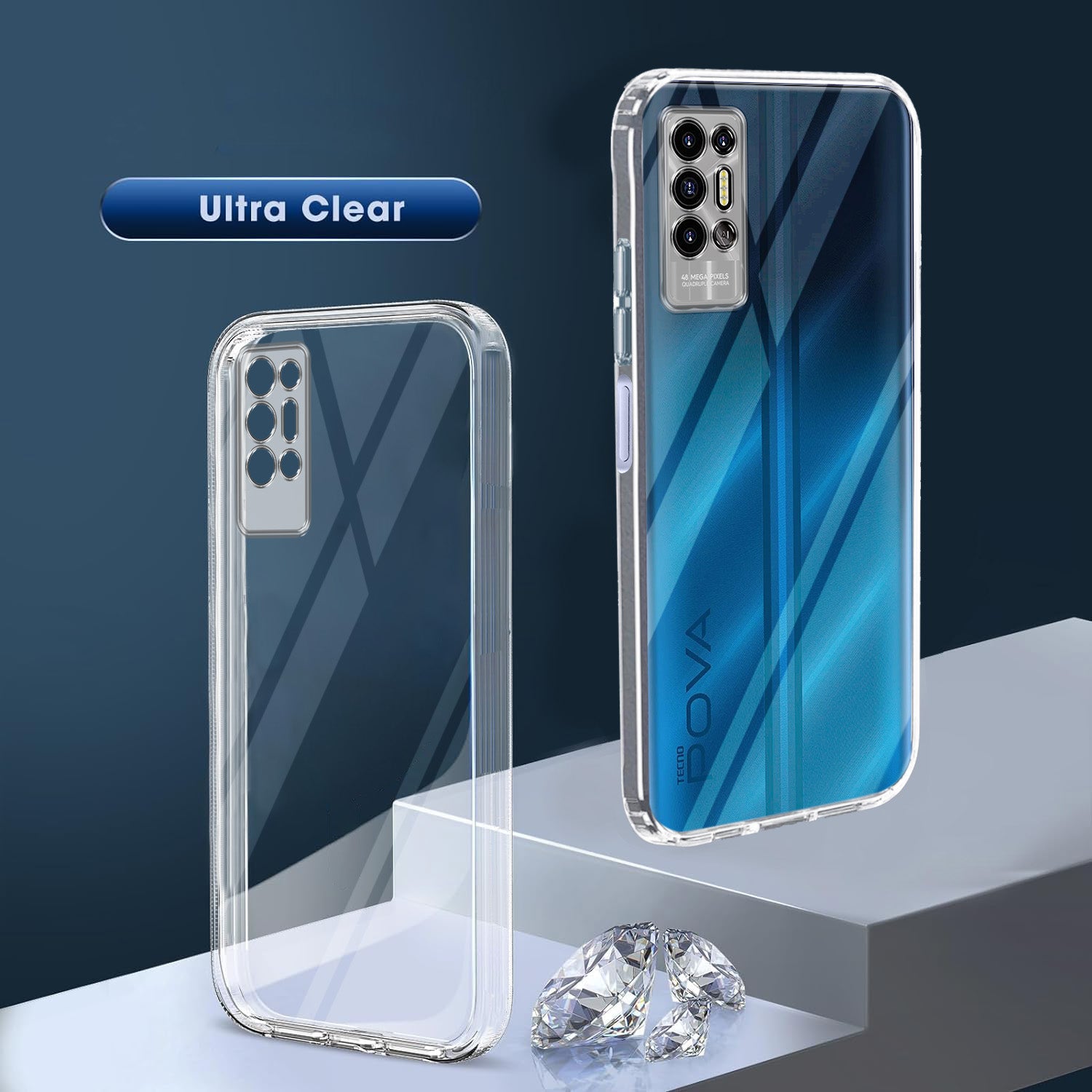 For Tecno Pova 2 Back Cover Case Silicone (Clear Shockproof Case with Camera Protection | Soft and Flexible | Transparent)