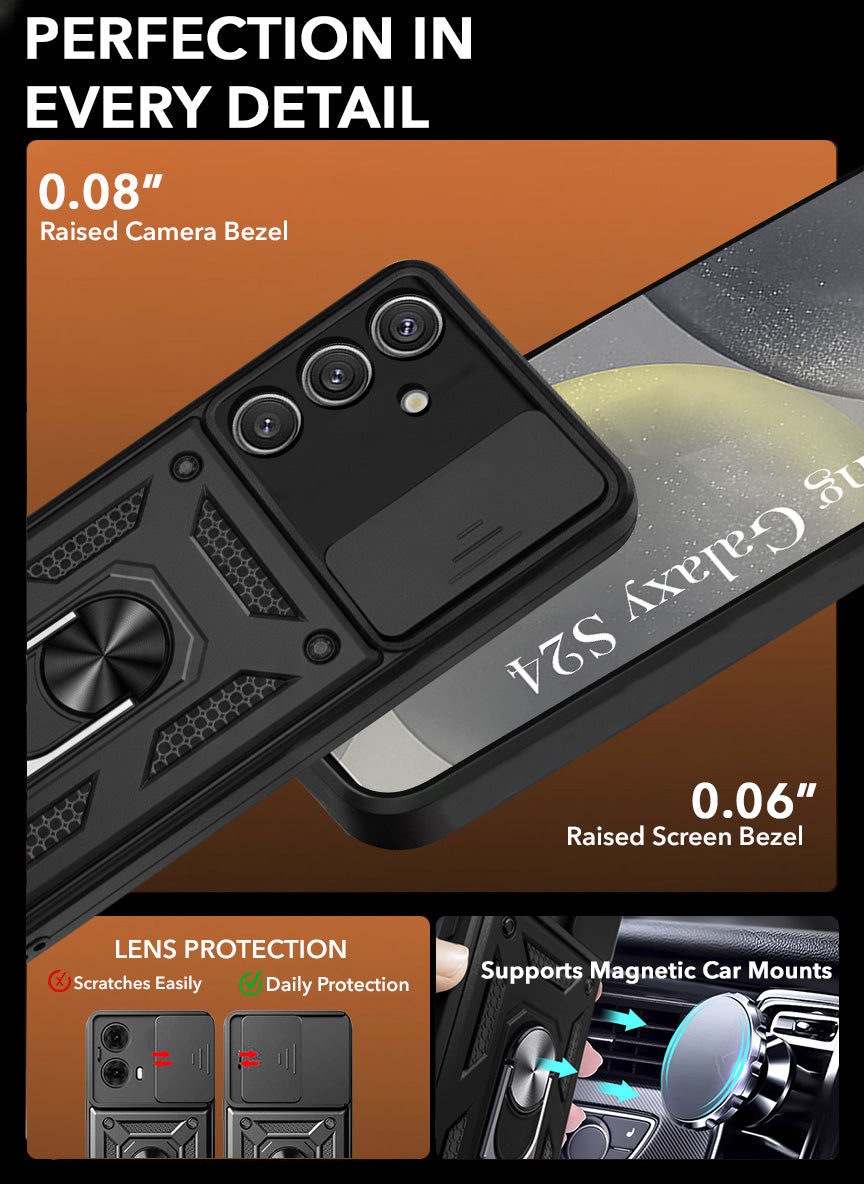 For Samsung Galaxy S24 Back Cover Case (Hybrid Dual Armor Polycarbonate)