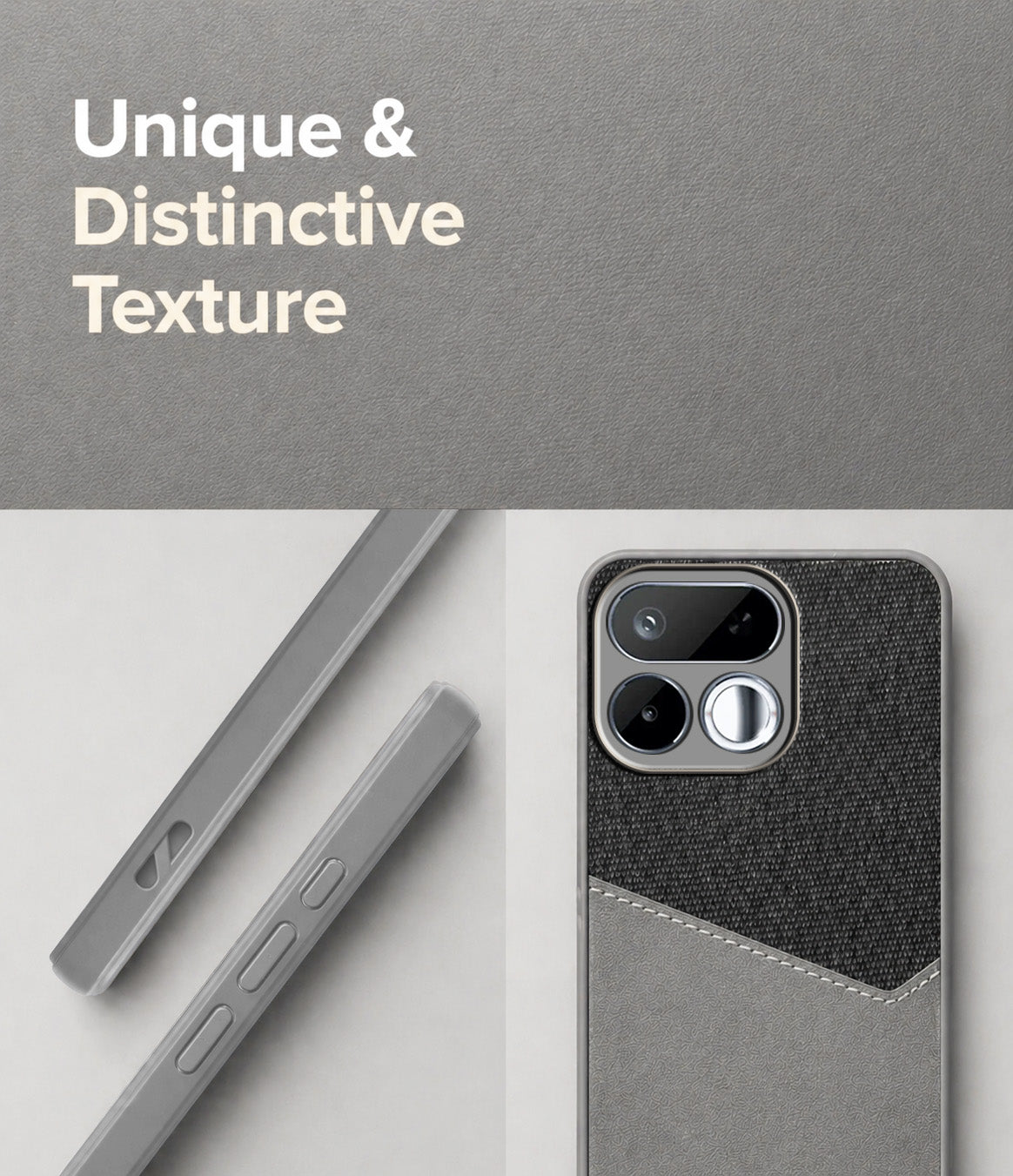 For Realme 16T 5G Back Cover Case (Dual PU Leather Stitch | Professional Minimalist | Soft and Flexible)