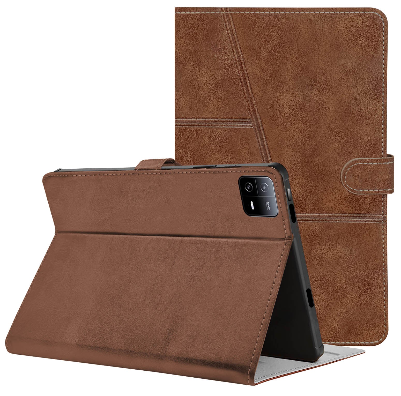 For Xiaomi Pad 6 11 Inch 23043RP34C/23043RP34G/23043RP34I Flip Cover Folio Case(PU Leather | Multi-Angle Smart Stand | Card Storage Slots | Silicone Back Pouch)