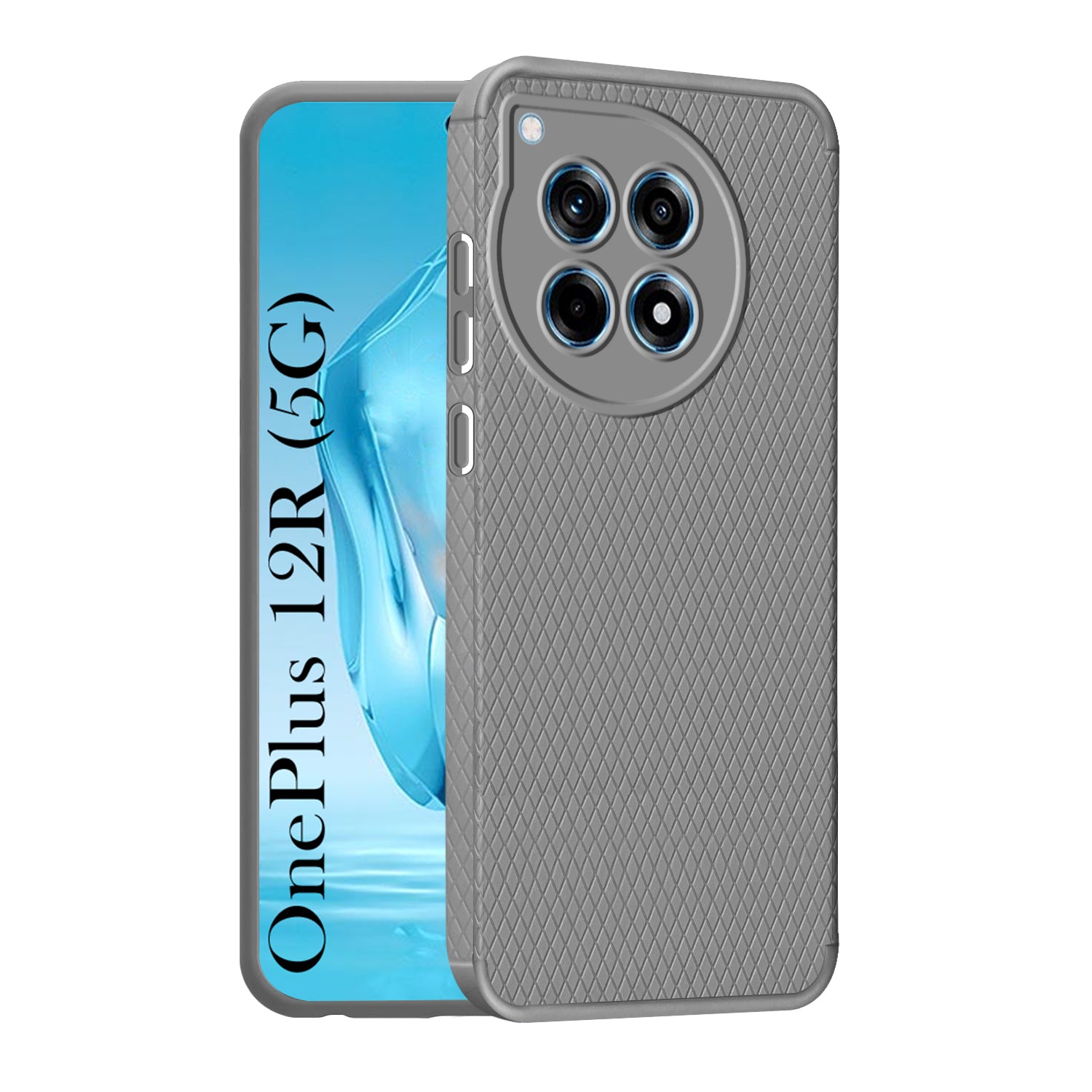 For OnePlus 12R 5G Back Cover Case (Minimalist Design Stitched Leather | Shockproof Raised Edges for Camera & Screen Protection)
