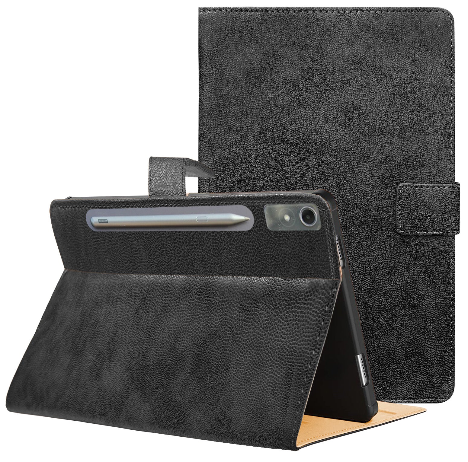For Lenovo Tab P12 12.7 Inch ZACH0165US  Flip Cover Folio Cover (PU Leather | Multi-Angle Smart Stand | Card Storage Slots | Silicone Back Pouch)