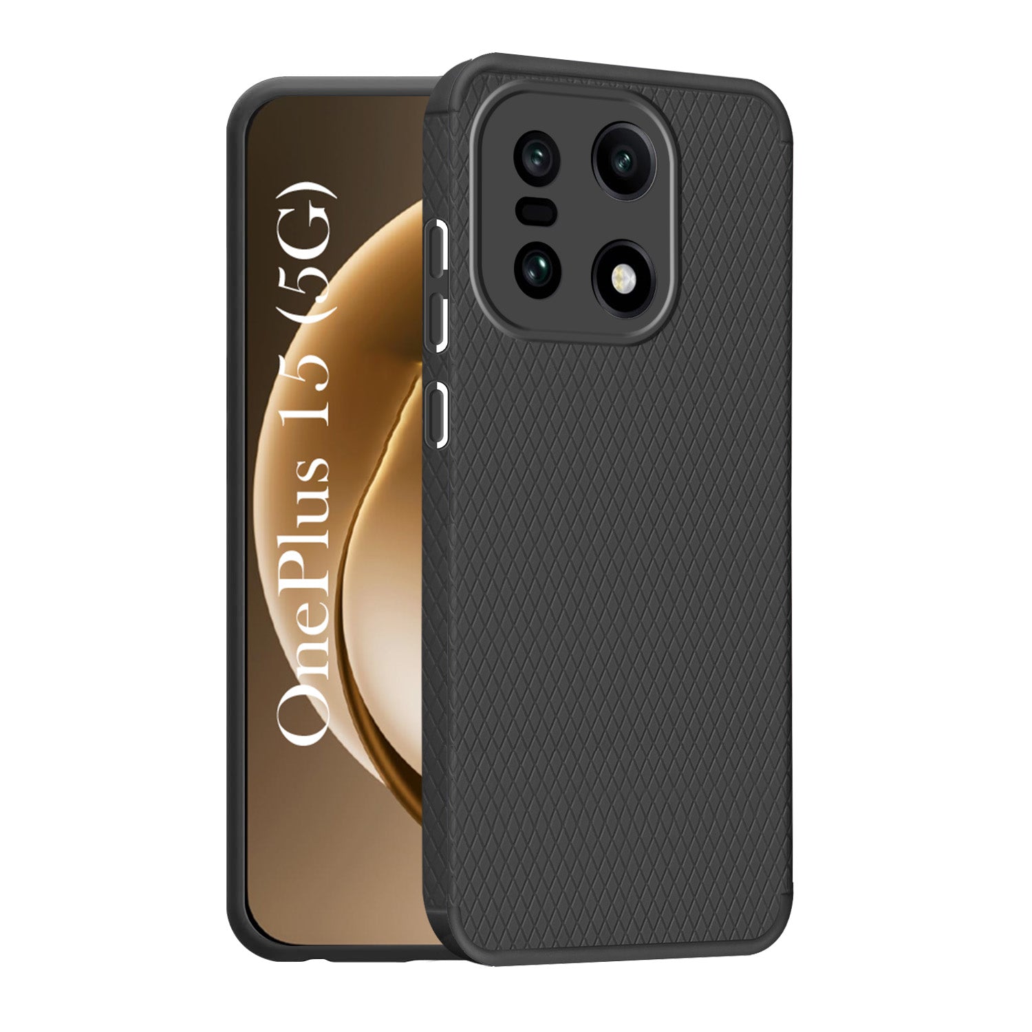 For OnePlus 15 5G Liquid Silicone Back Cover Case (Camera Protection | Side Grip Texture | Soft and Flexible)