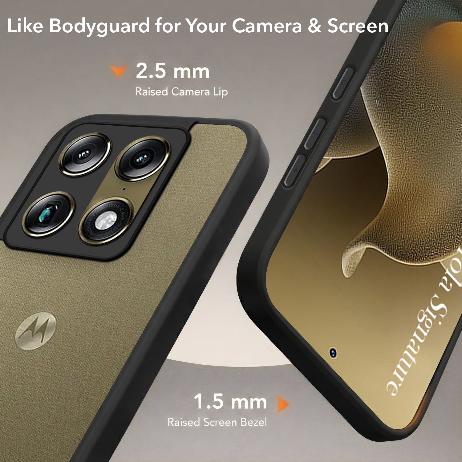 For Motorola Moto Signature 5G Back Cover Case (Built-in Stand | Lifetime Anti Yellow | Kickstand Shockproof | Camera Protection | MagSafe Compatible)