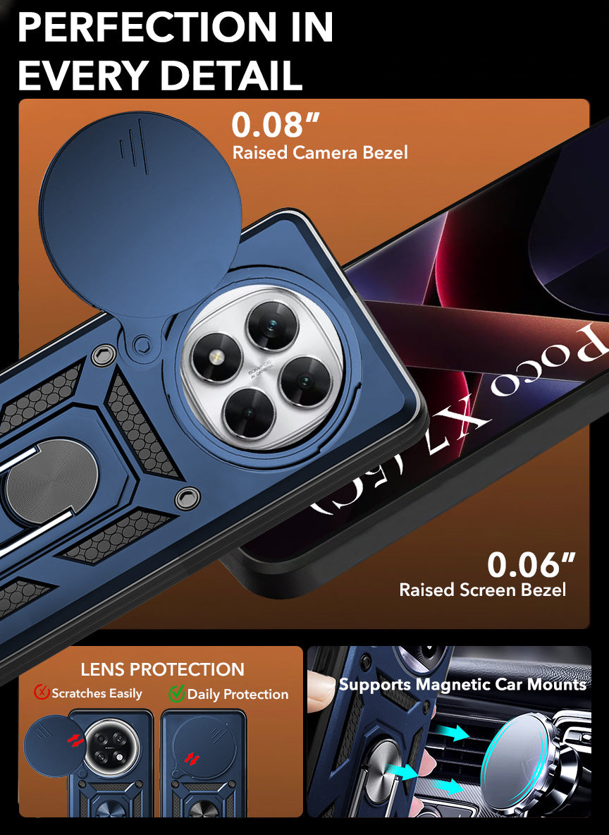 For Xiaomi Poco X7 Back Cover Case (Hybrid Dual Armor Polycarbonate)