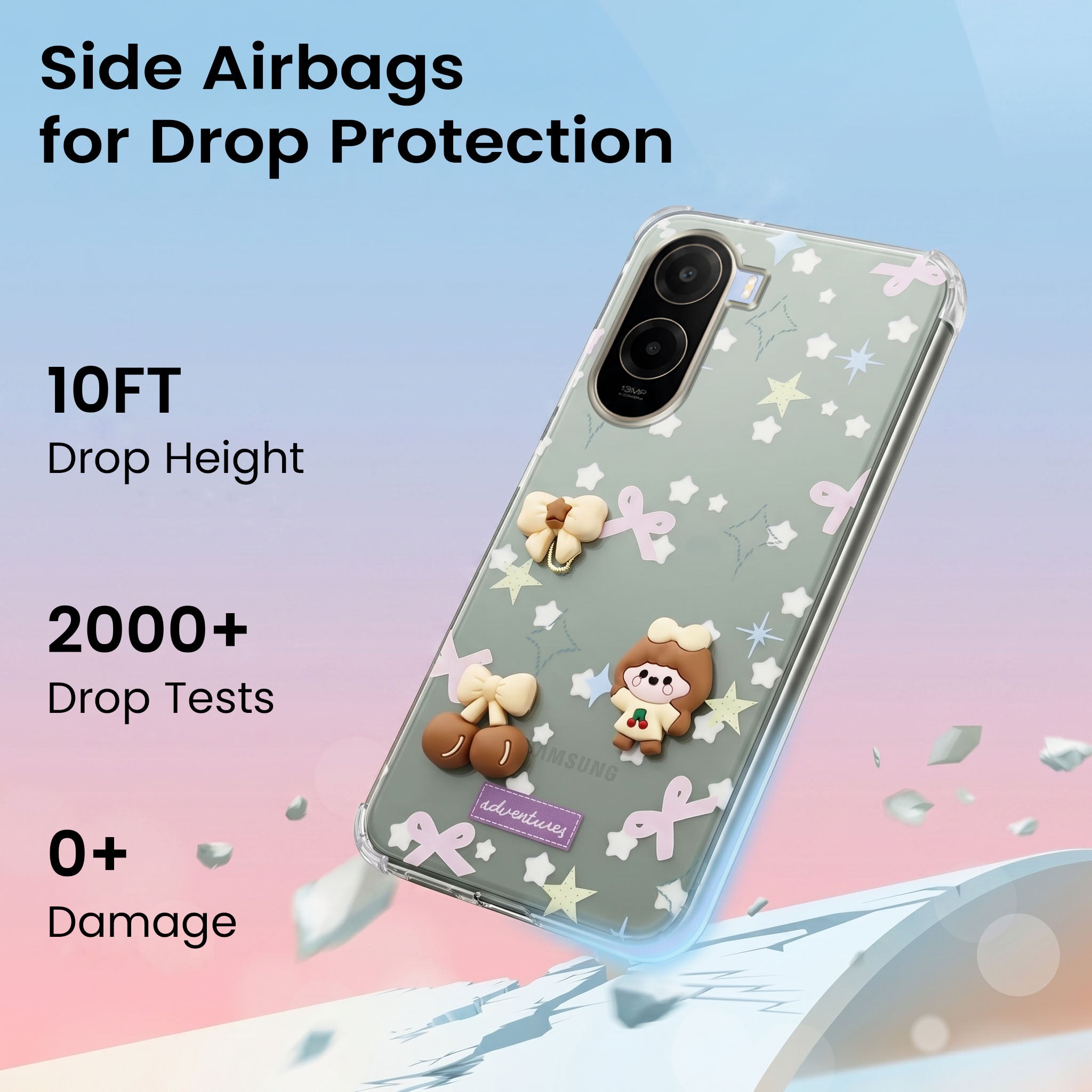 For Poco C85x 5G Back Cover Case (3D Cute Cartoons | Hard Back Side Soft | Matte Premium Finish | HD Printing)
