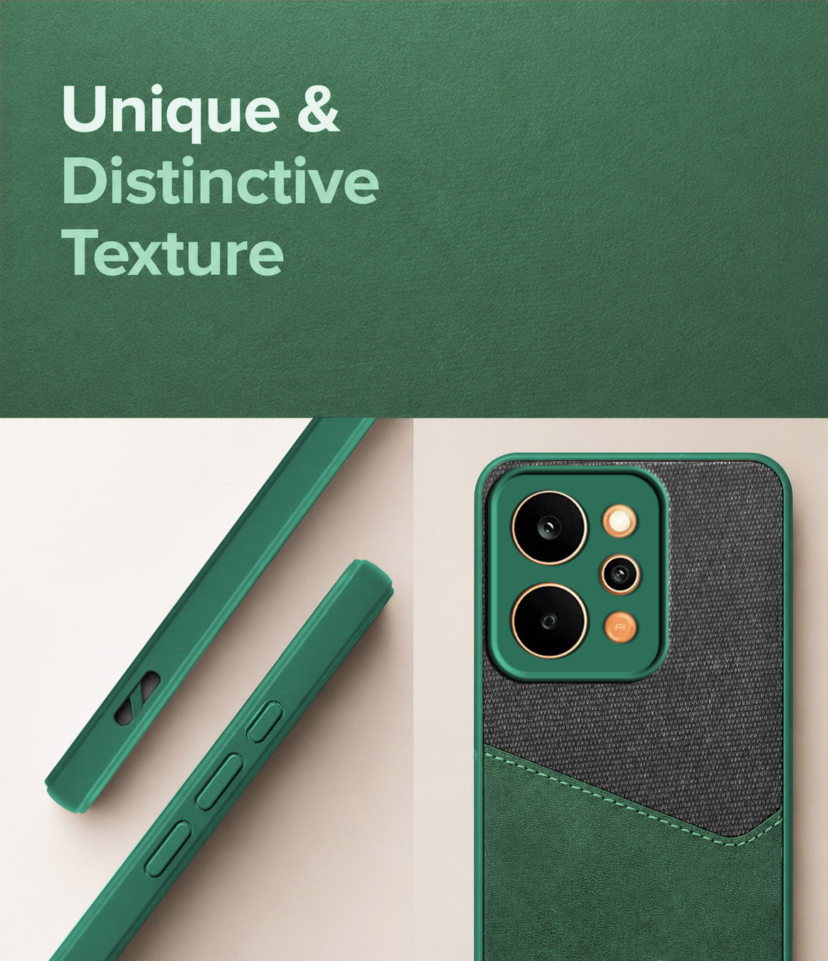 For Realme P4 Power 5G | Realme Narzo Power Back Cover Case (Dual PU Leather Stitch | Professional Minimalist | Soft and Flexible)