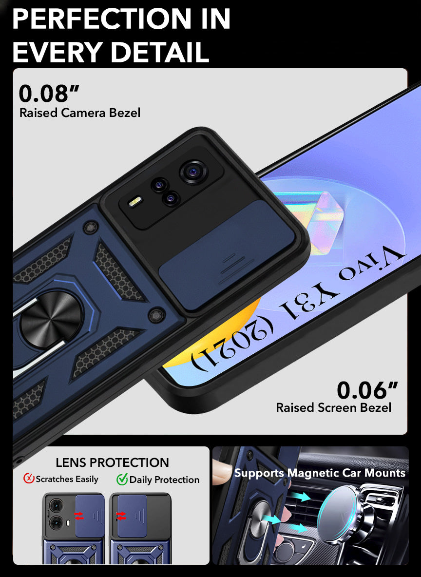 For Vivo Y31 (2021) Back Cover Case (Hybrid Dual Armor Polycarbonate)