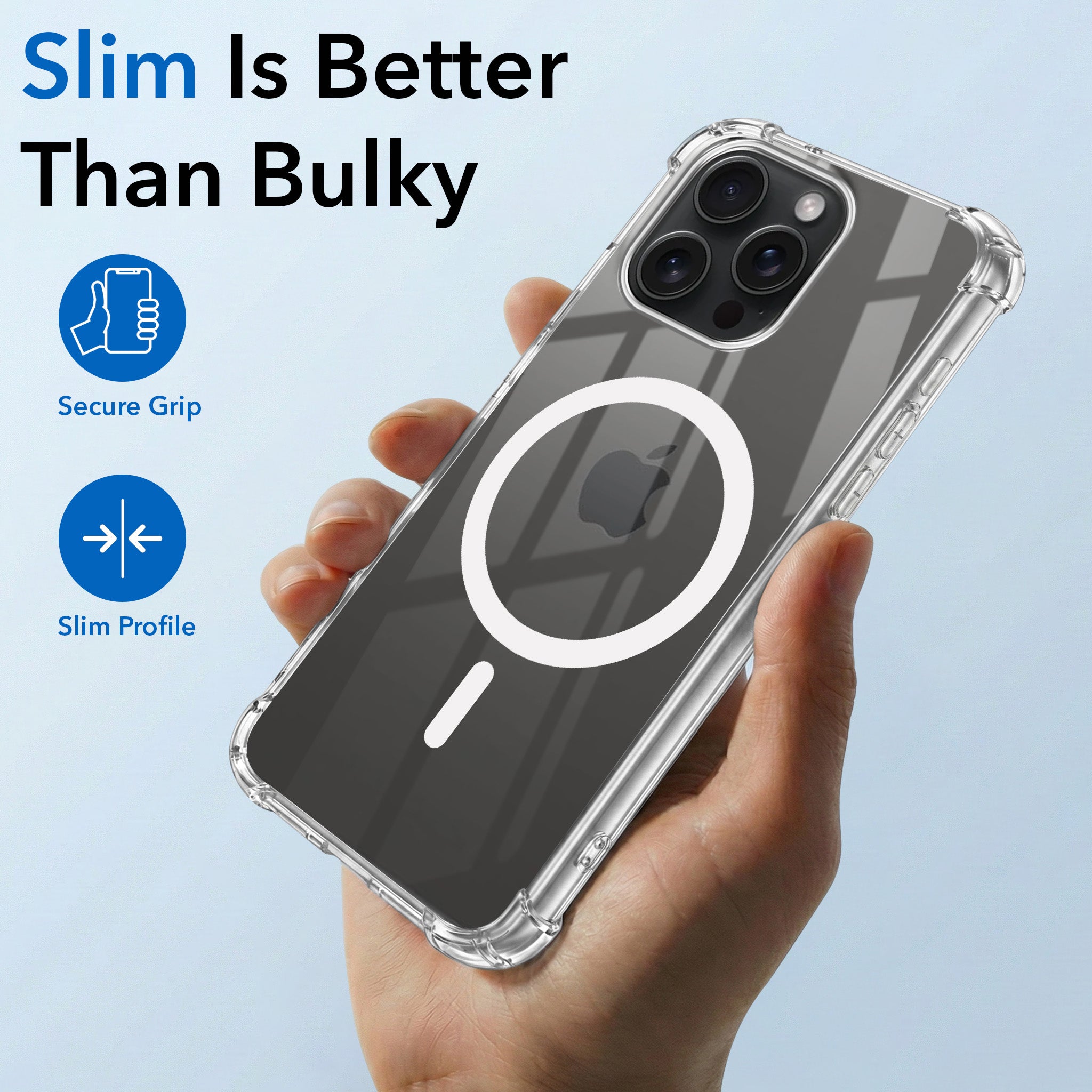 For Apple iPhone 15 Pro Back Cover Shockproof Crystal-Clear (Magsafe Wireless Support | Drop & Camera Protection | Hard Polycarbonate)