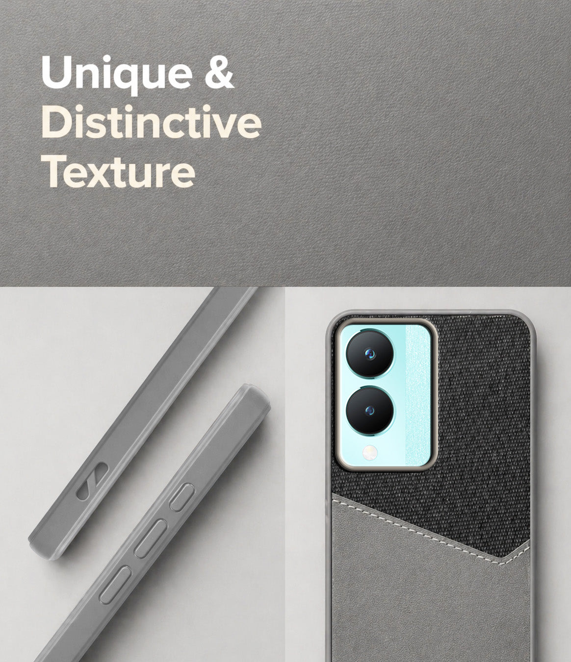 For Vivo Y28 5G Back Cover Case (Dual PU Leather Stitch | Professional Minimalist | Soft and Flexible)