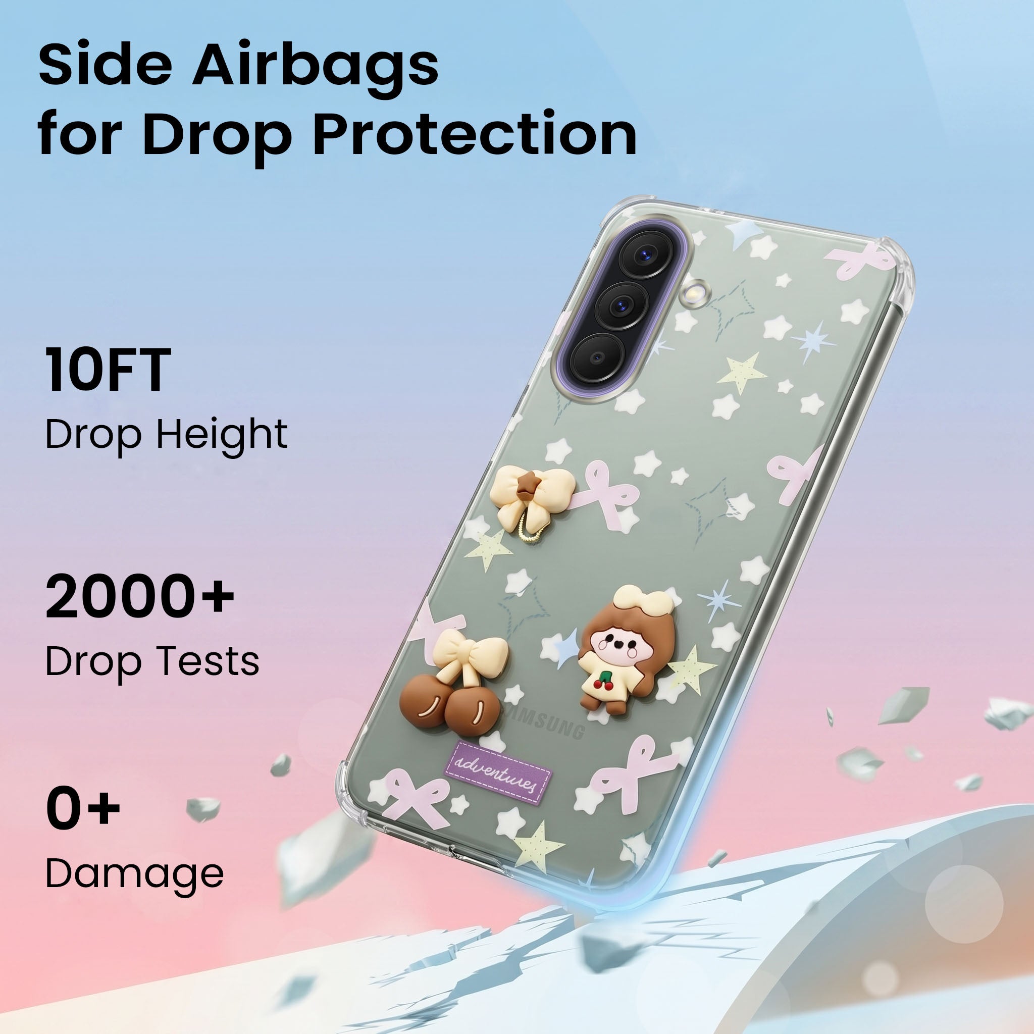 For Samsung Galaxy A57 5G Back Cover Case (3D Cute Cartoons | Hard Back Side Soft | Matte Premium Finish | HD Printing)
