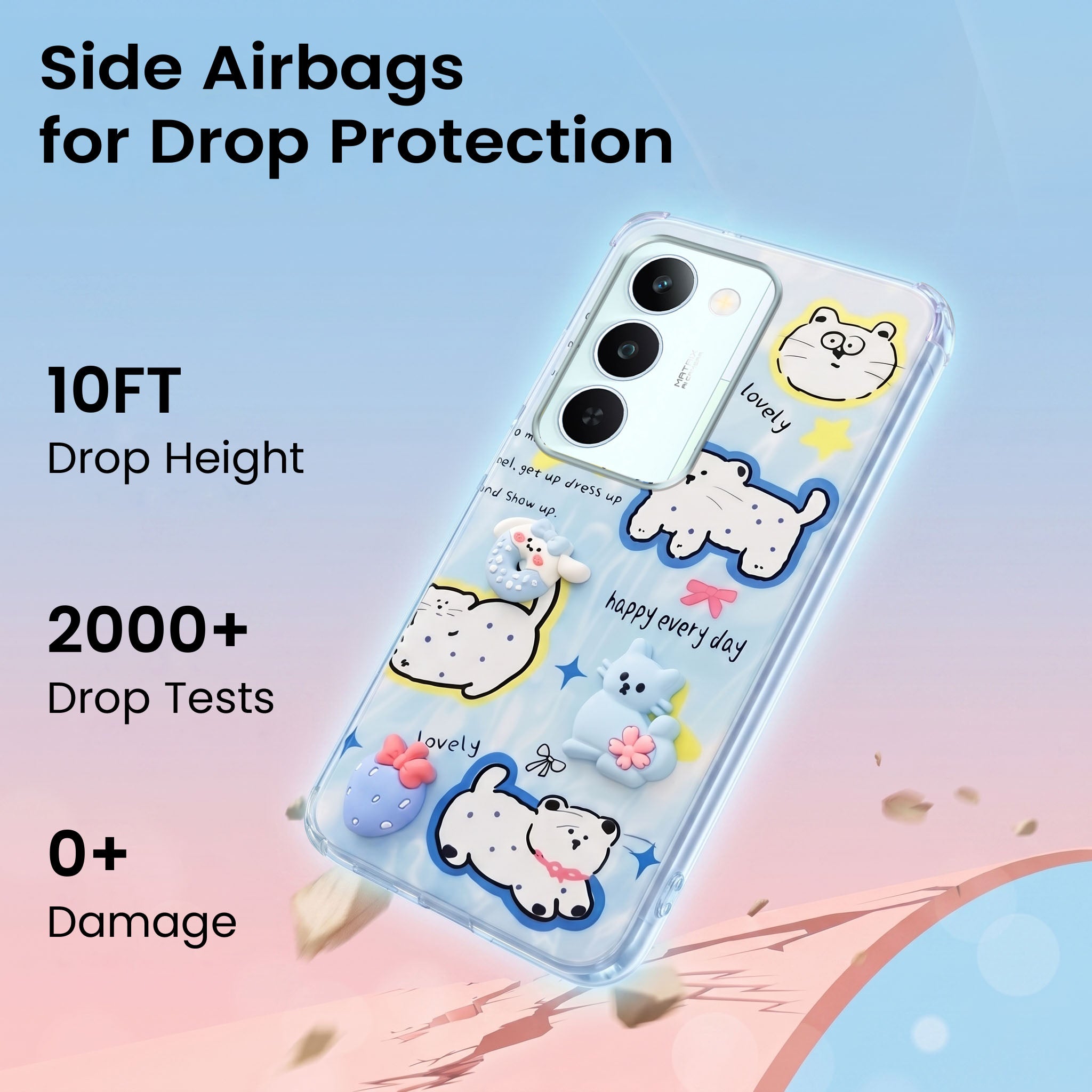 For Realme P4 Lite 5G | Realme Narzo 100 Lite 5G Back Cover Case (3D Cute Cartoons | Hard Back Side Soft | Matte Premium Finish | HD Printing)
