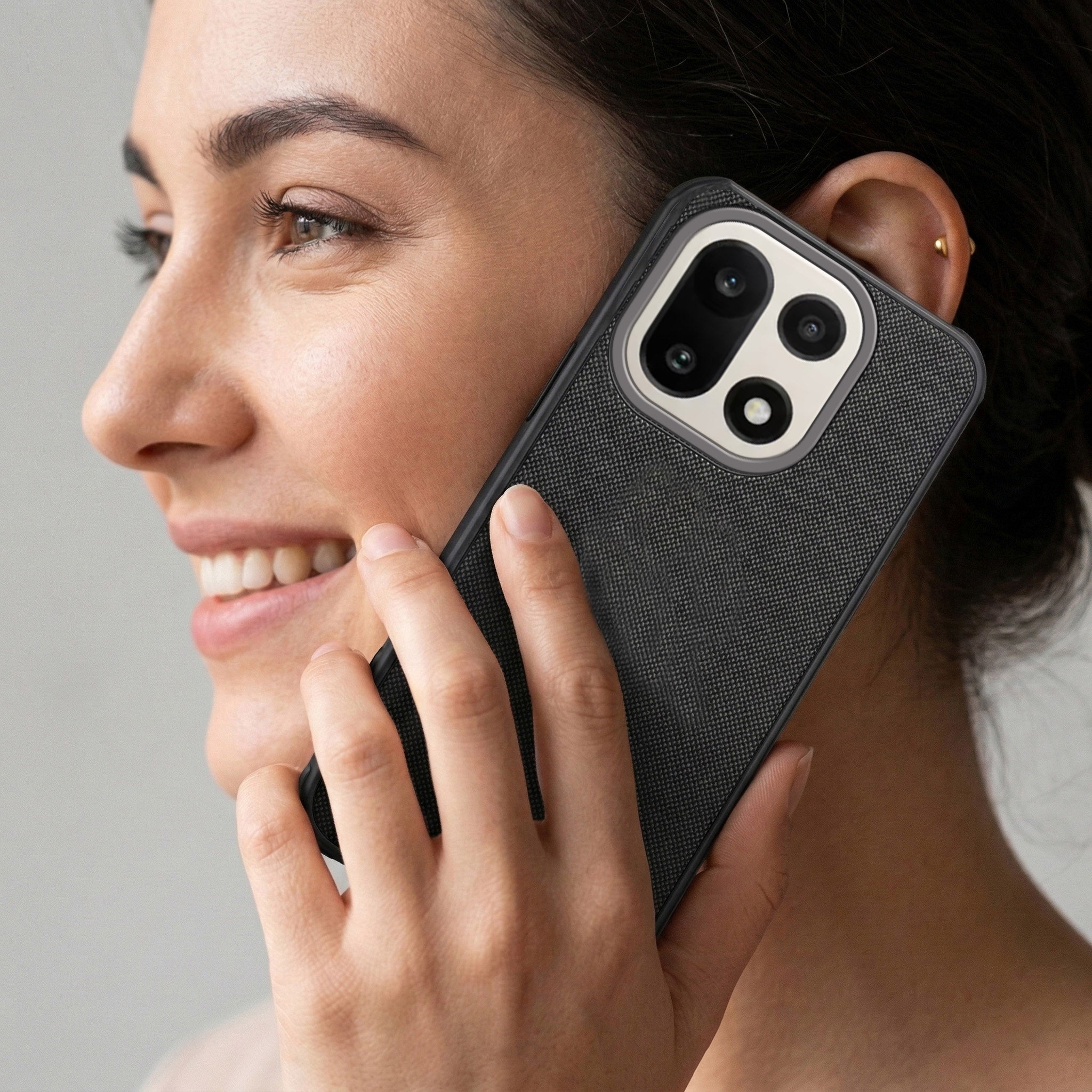 For OnePlus 15 5G Combo with Back Cover and 9H Tempered Glass (Textured Grip Design | Micro-Fiber Cloth Inside | Oleophobic Coating Screen Glass)