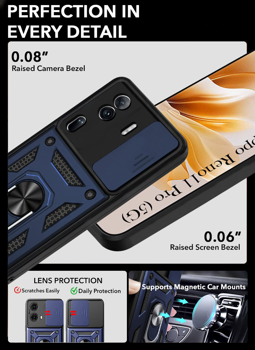 For Oppo Reno11 Pro 5G Back Cover Case(Hybrid Dual Armor Polycarbonate)
