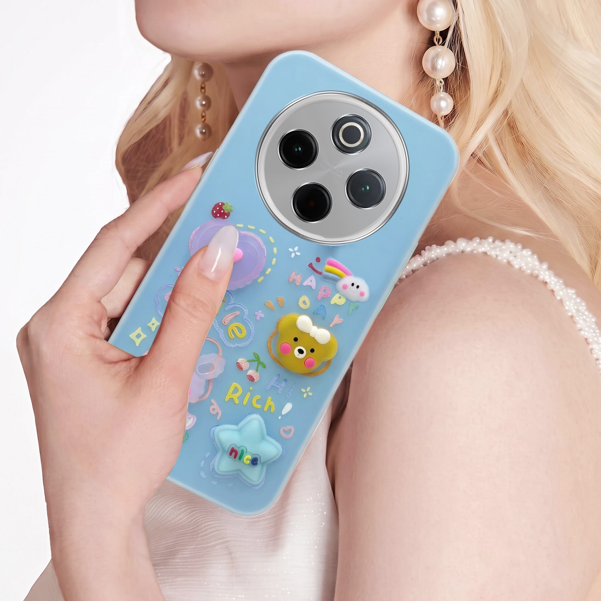 For Vivo T4 Back Cover Case (3D Cute Cartoons | Hard Back Side Soft | Matte Premium Finish | HD Printing)