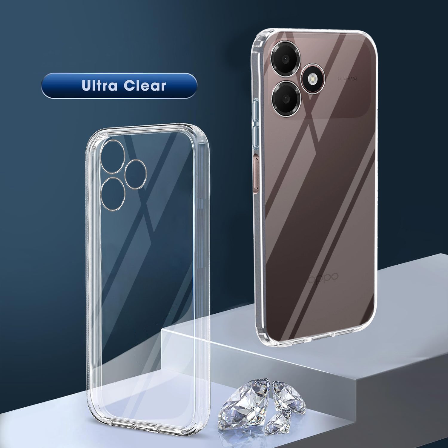 For Oppo A6c 4G Back Cover Case Silicone (Clear Shockproof Case with Camera Protection | Soft and Flexible | Transparent)