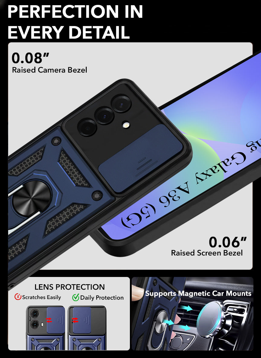 For Samsung Galaxy A36 5G Back Cover Case (Hybrid Dual Armor Polycarbonate)