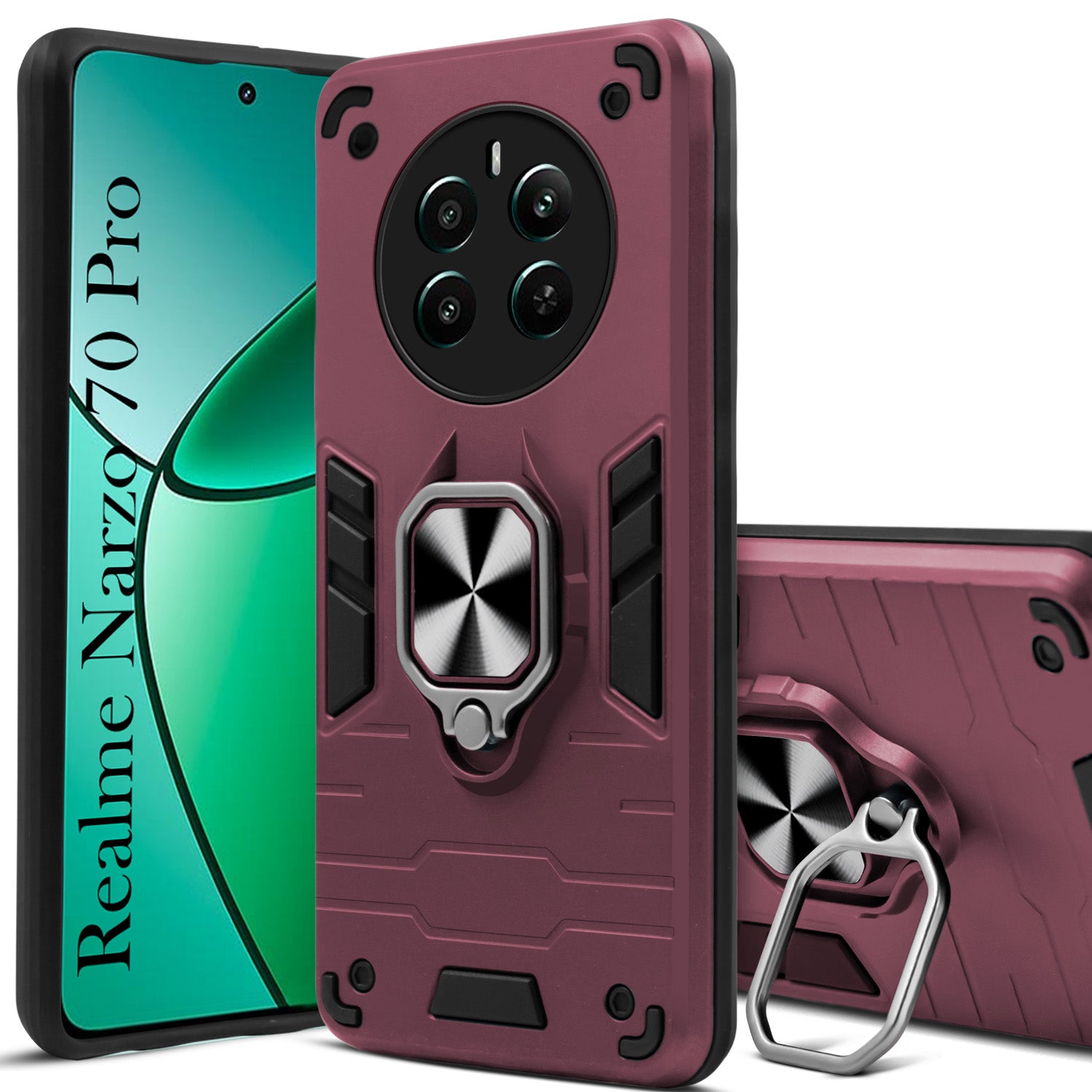 For Realme Narzo 70 Pro Back Cover Case (Shockproof Polycarbonate Dual Layer Hybrid Armor)