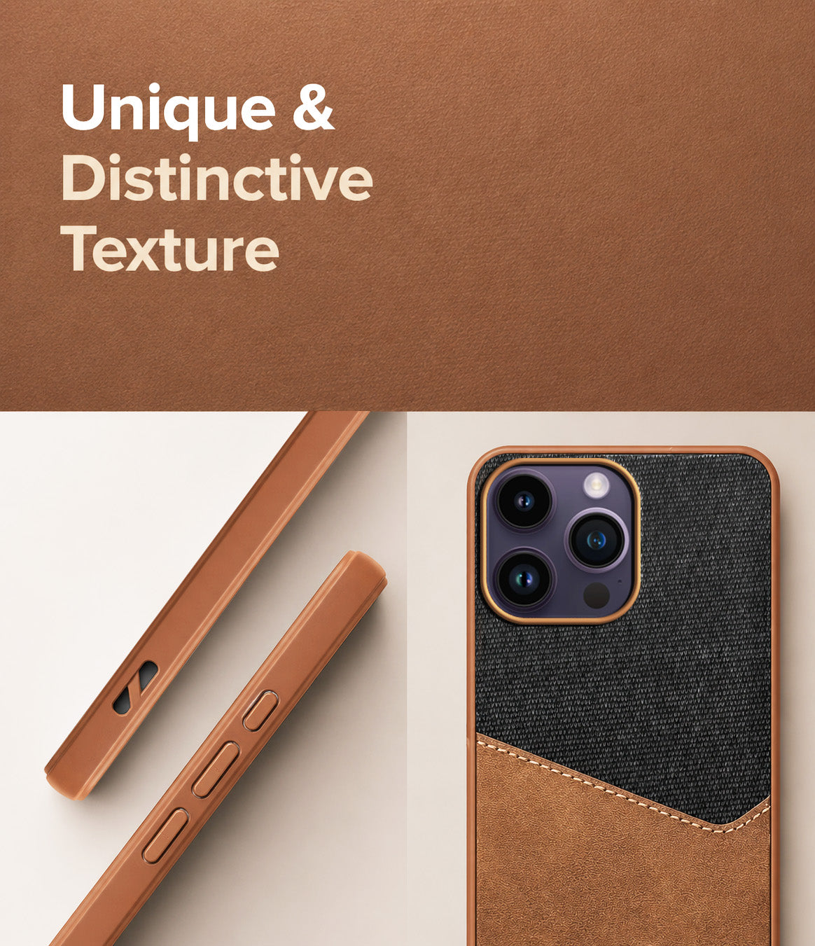 For Apple iPhone 14 Pro Max Back Cover Case (Dual PU Leather Stitch | Professional Minimalist | Soft and Flexible)