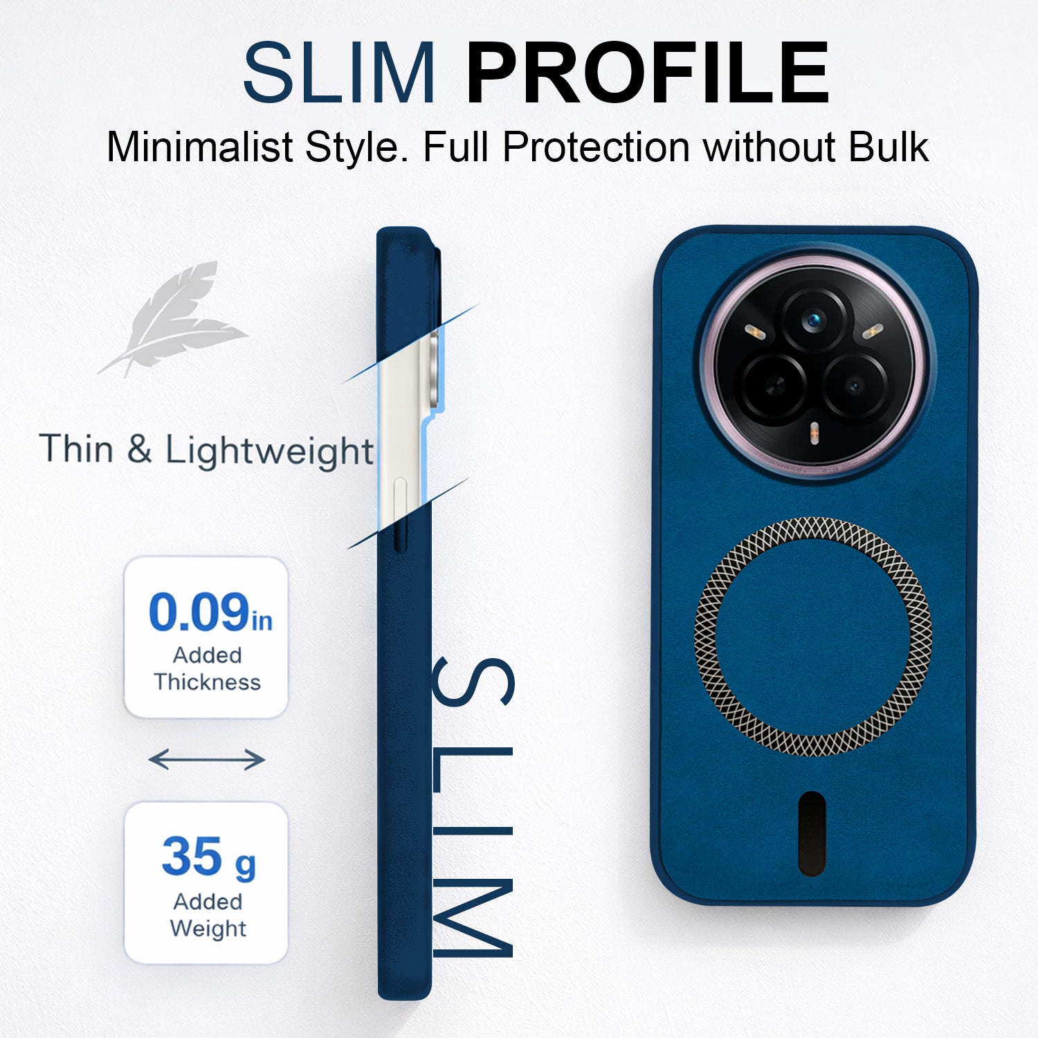 For Realme 14 Pro Back Cover Case Leather Finish (MagSafe Compatible Wireless Charging | Soft Touch | Camera Bump Protection)