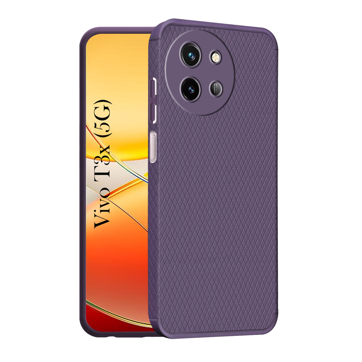 For Vivo T3x 5G Back Cover Case (Liquid Silicone | Side Grip | Camera Protection)