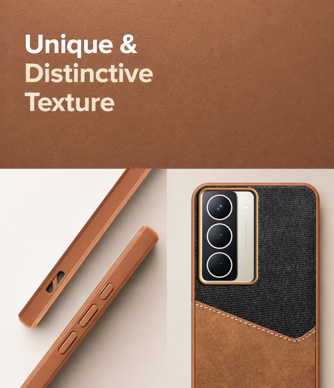 For Realme Narzo 80x Back Cover Case (Dual PU Leather Stitch | Professional Minimalist | Soft and Flexible)