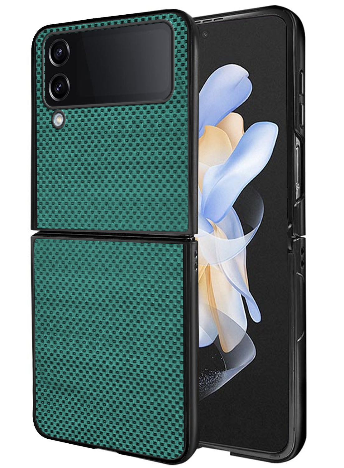 For Samsung Galaxy Z Flip 4 5G Back Flip Case Cover (Craft Printed Design | Hybrid Texture | Inside Microfiber Cloth)
