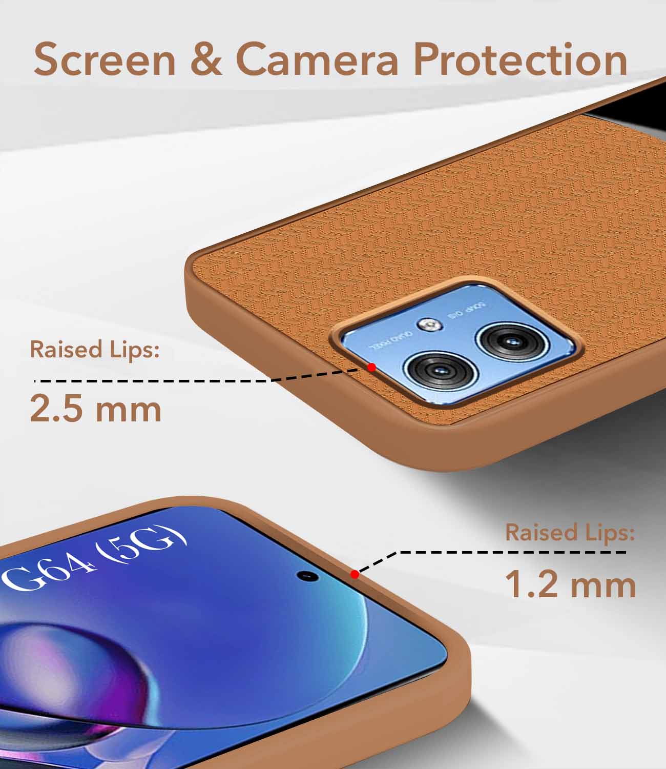 For Motorola Moto G64 5G Back Cover Case (Elegant PU Leather Finish | Premium Minimalist Professional | Camera Protection Bump)