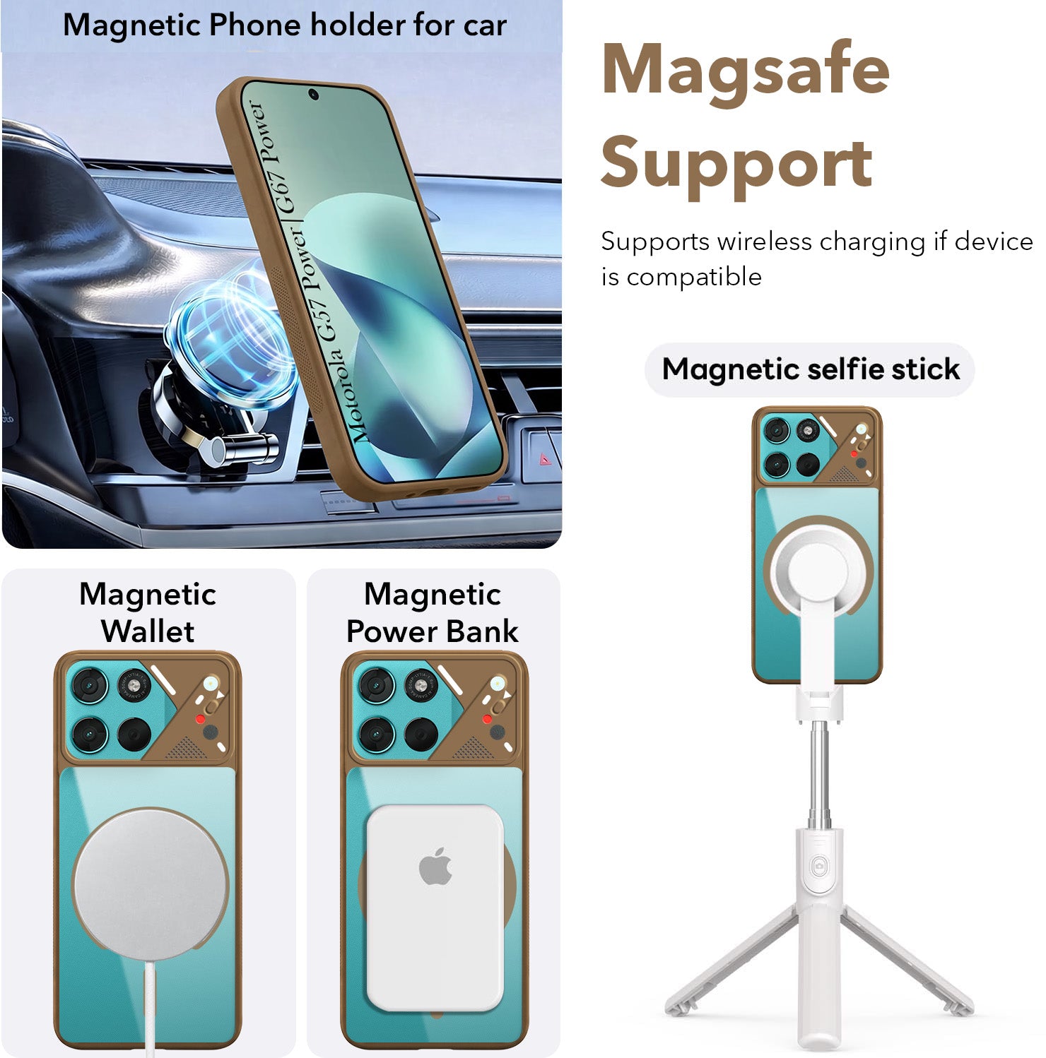 For Motorola Moto G67 Power | G57 Power Back Cover Case Lifetime Anti-Yellow Clear (Camera Protection | Side Grip | Wireless MagSafe Compatible)
