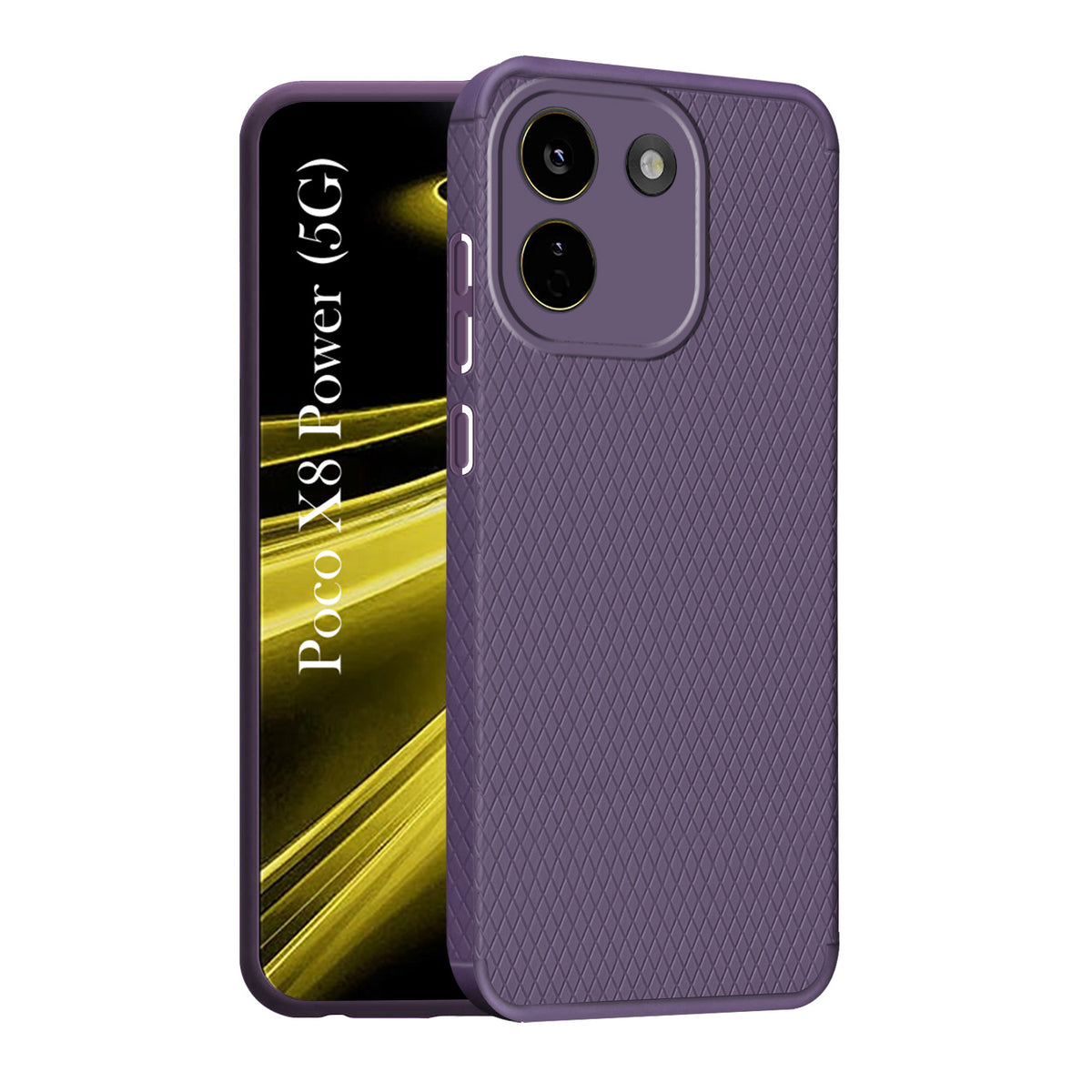 For Poco X8 Power Back Cover Case Liquid Silicone (Camera Protection | Side Grip Texture | Soft and Flexible)