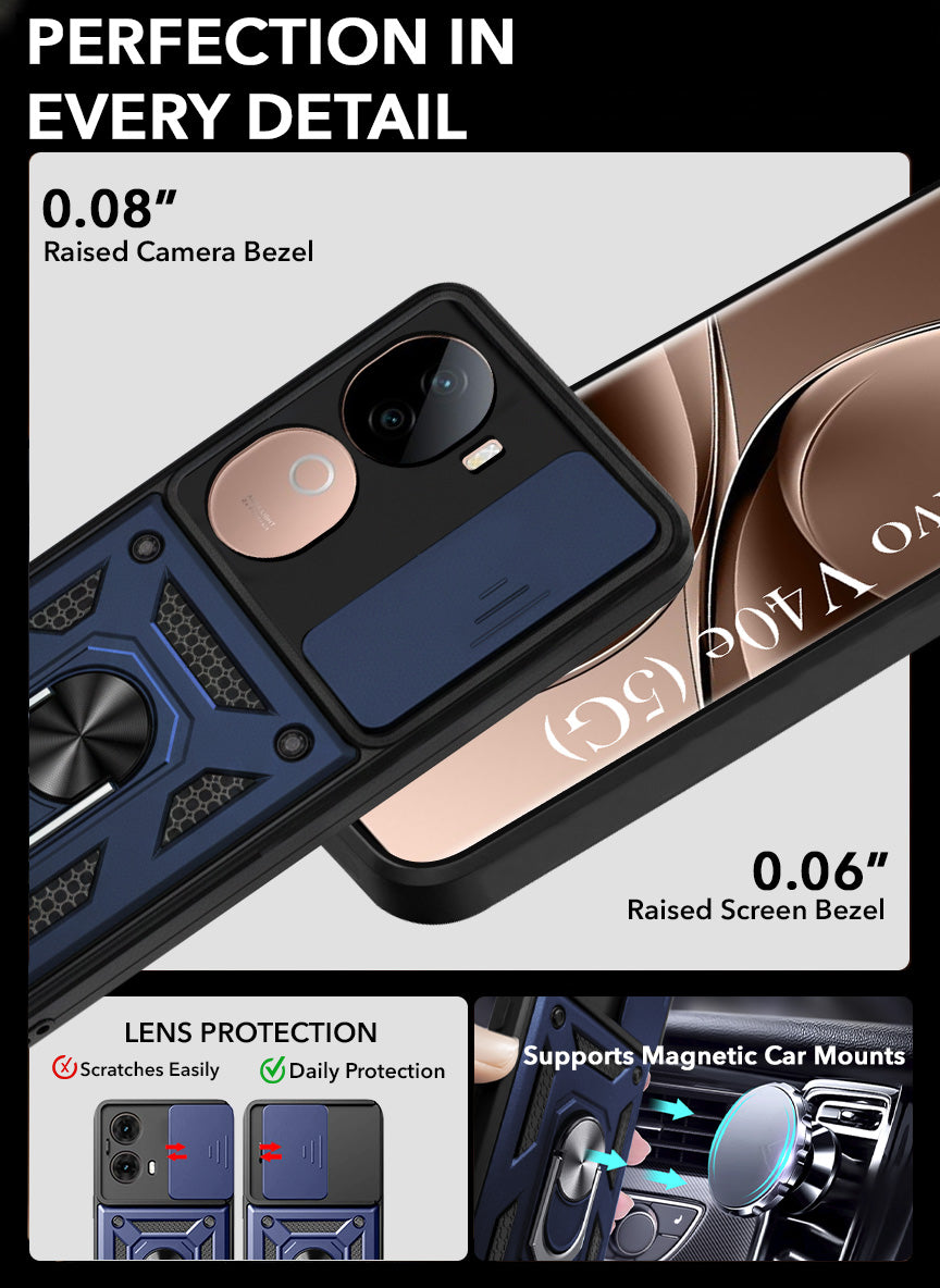 For Vivo V40e Back Cover Case (Hybrid Dual Armor Polycarbonate)