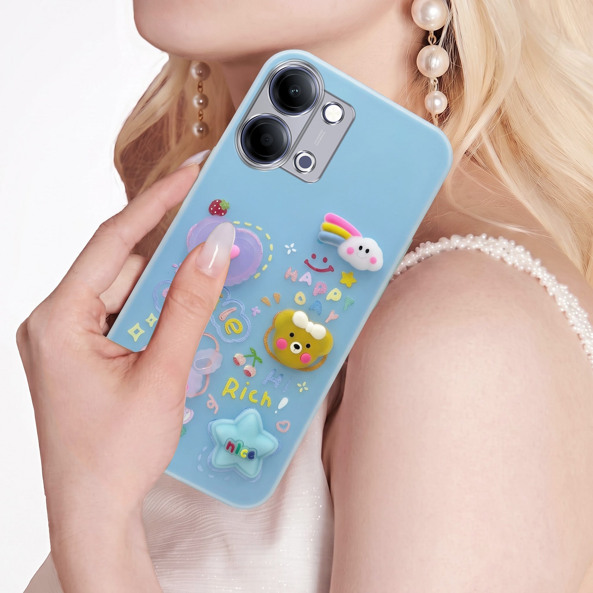 For Vivo iQOO Z11 Lite Back Cover Case (3D Cute Cartoons | Hard Back Side Soft | Matte Premium Finish | HD Printing)