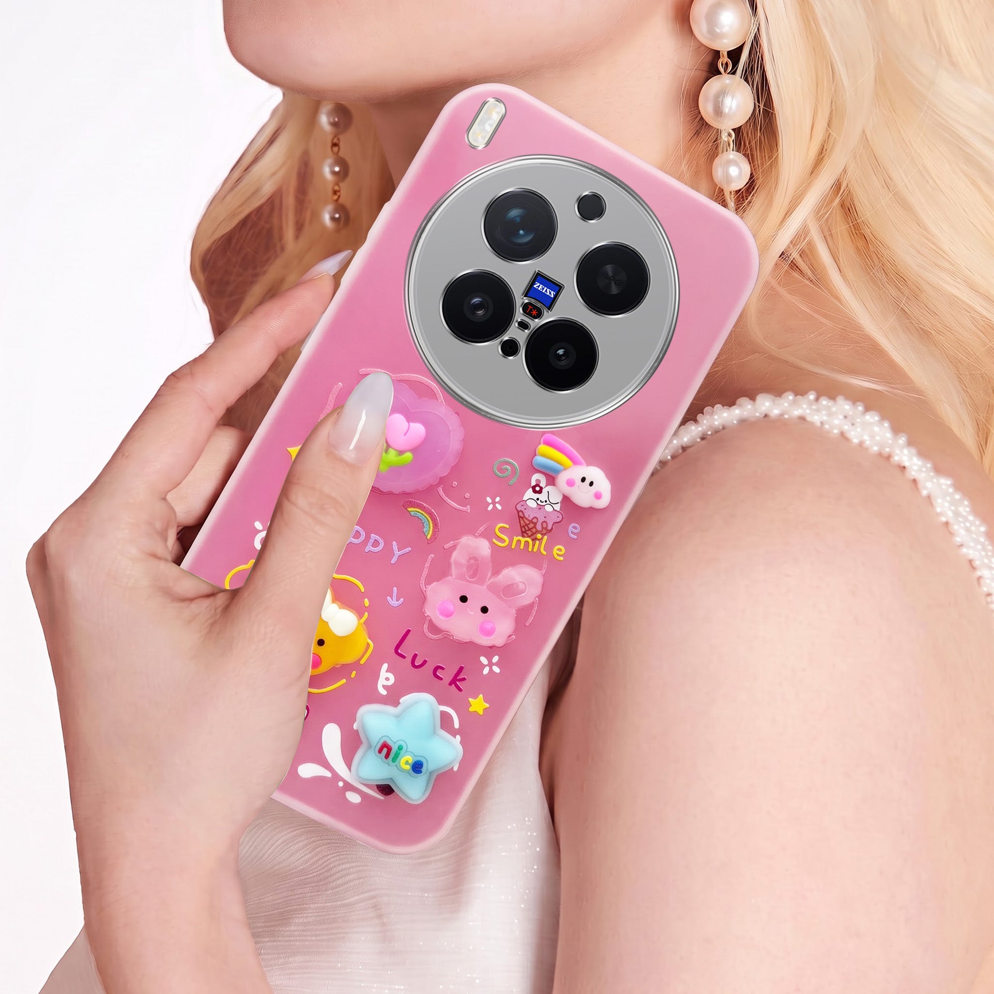 For Vivo X300 Pro Back Cover Case (3D Cute Cartoons | Hard Back Side Soft | Matte Premium Finish | HD Printing)