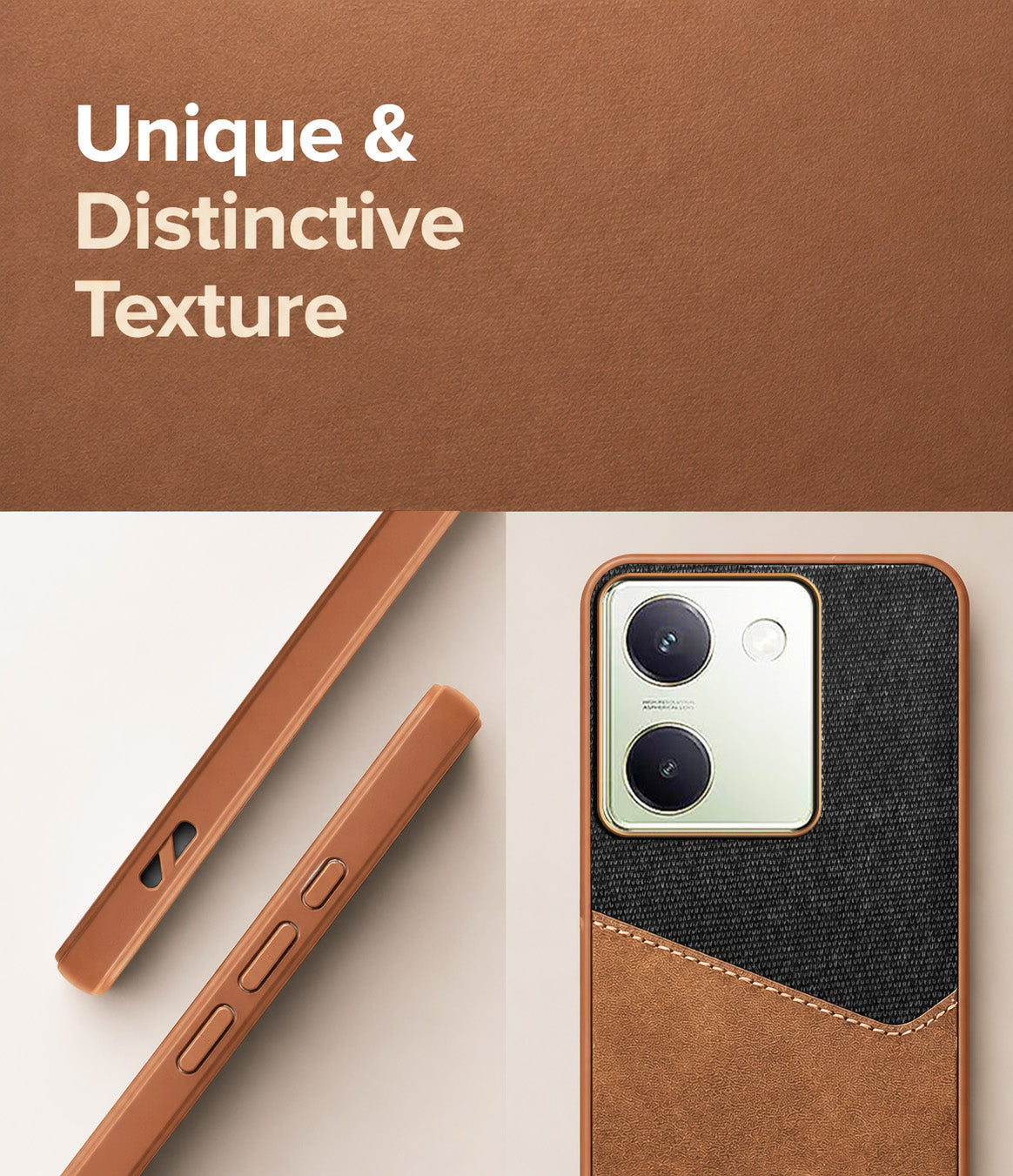 For Vivo Y300 Plus Back Cover Case (Dual PU Leather Stitch | Professional Minimalist | Soft and Flexible)