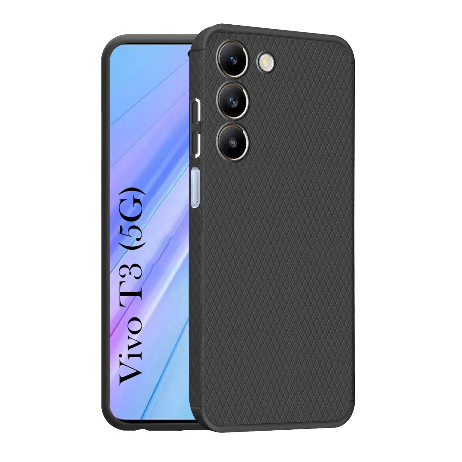 For Vivo T3 5G  Back Cover Case (Liquid Silicone | Side Grip | Camera Protection)