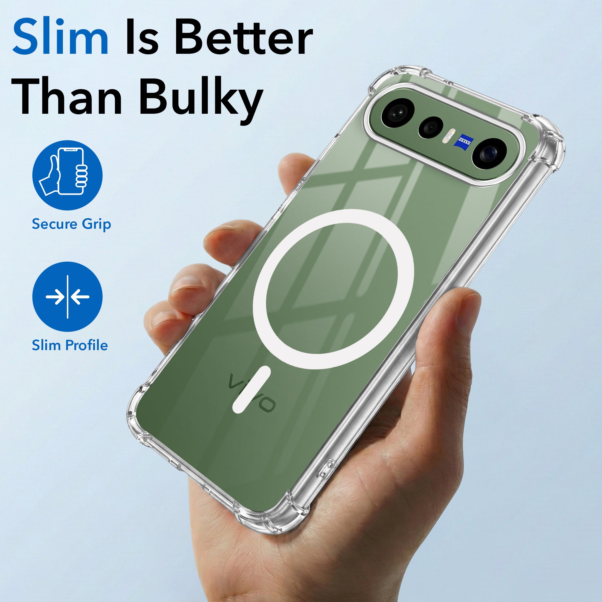 For Vivo X300 FE Back Cover Shockproof Crystal-Clear (Magsafe Wireless Support | Drop & Camera Protection | Hard Polycarbonate)