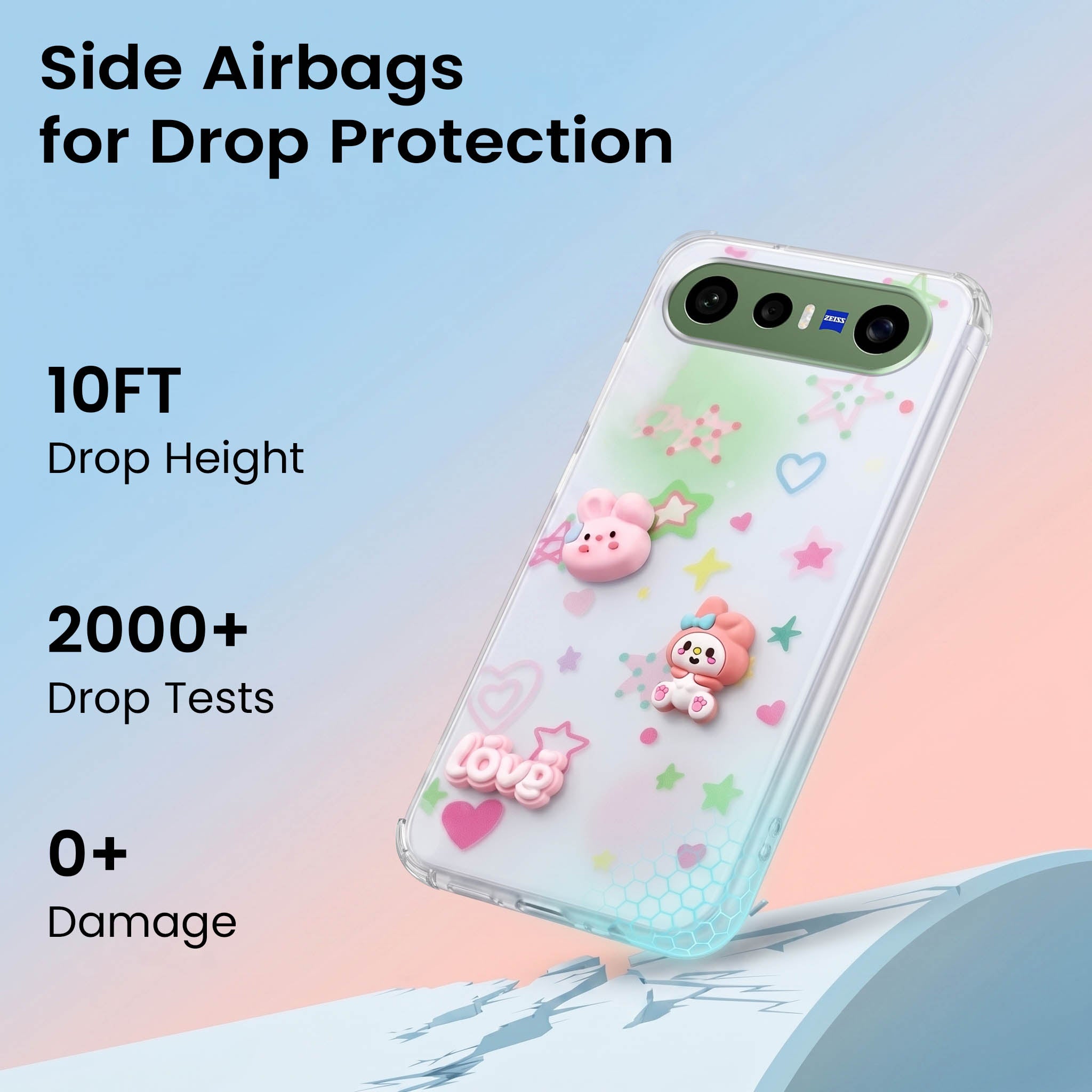 For Vivo X300 FE Back Cover Case (3D Cute Cartoons | Hard Back Side Soft | Matte Premium Finish | HD Printing)