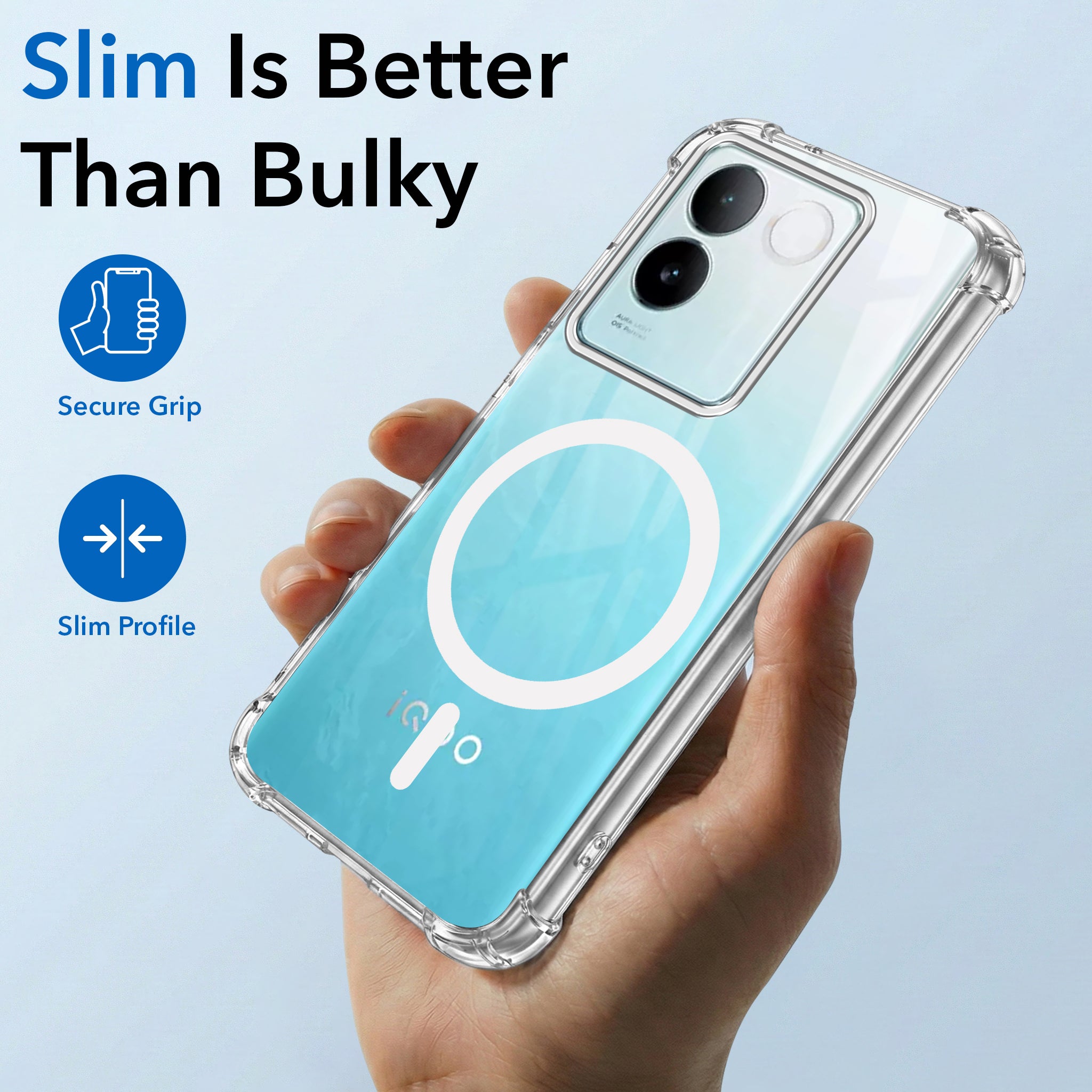 For Vivo iQOO Z7 Pro Back Cover Shockproof Crystal-Clear (Magsafe Wireless Support | Drop & Camera Protection | Hard Polycarbonate)