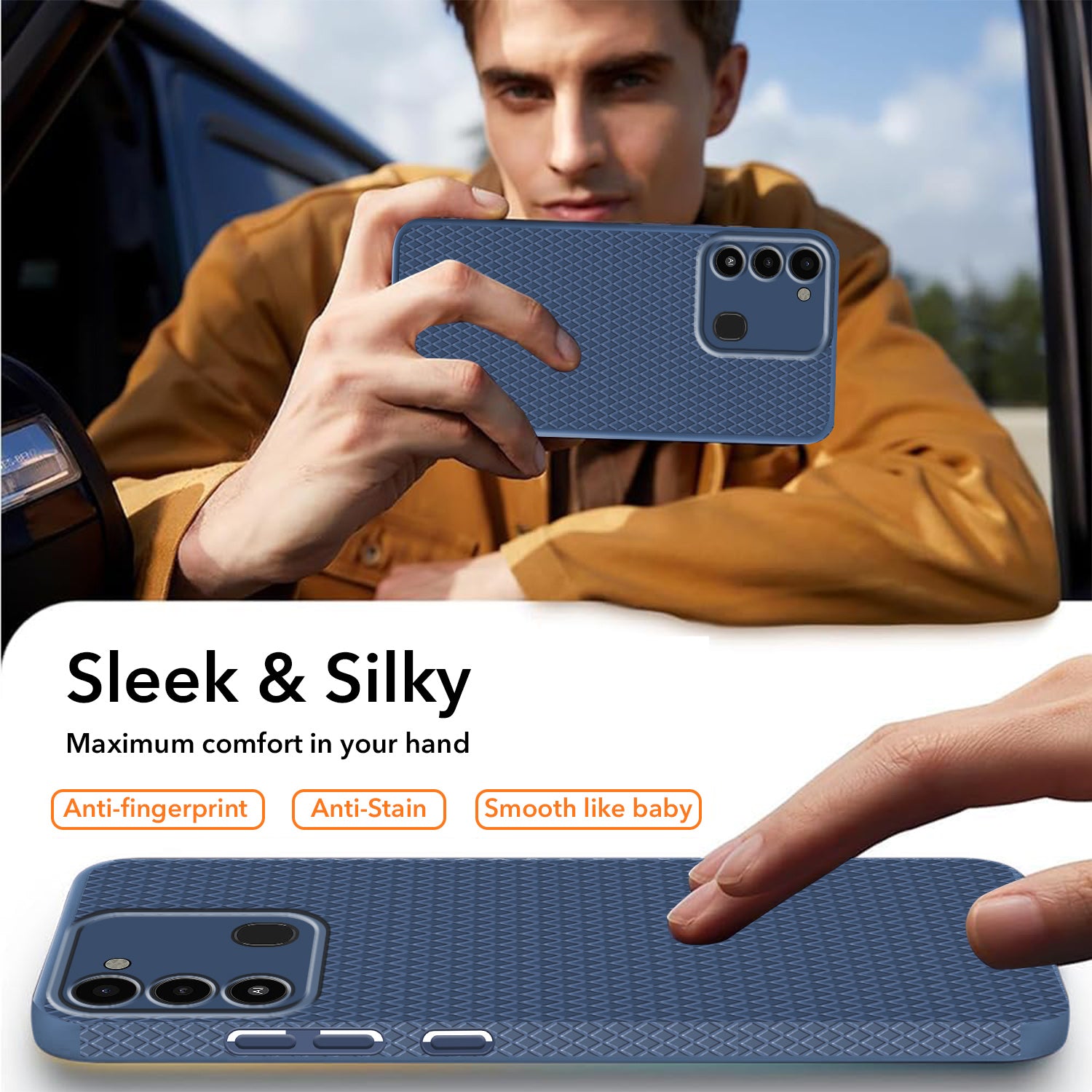 For Tecno Spark 8C Back Cover Case (Liquid Silicone | Side Grip | Camera Protection)