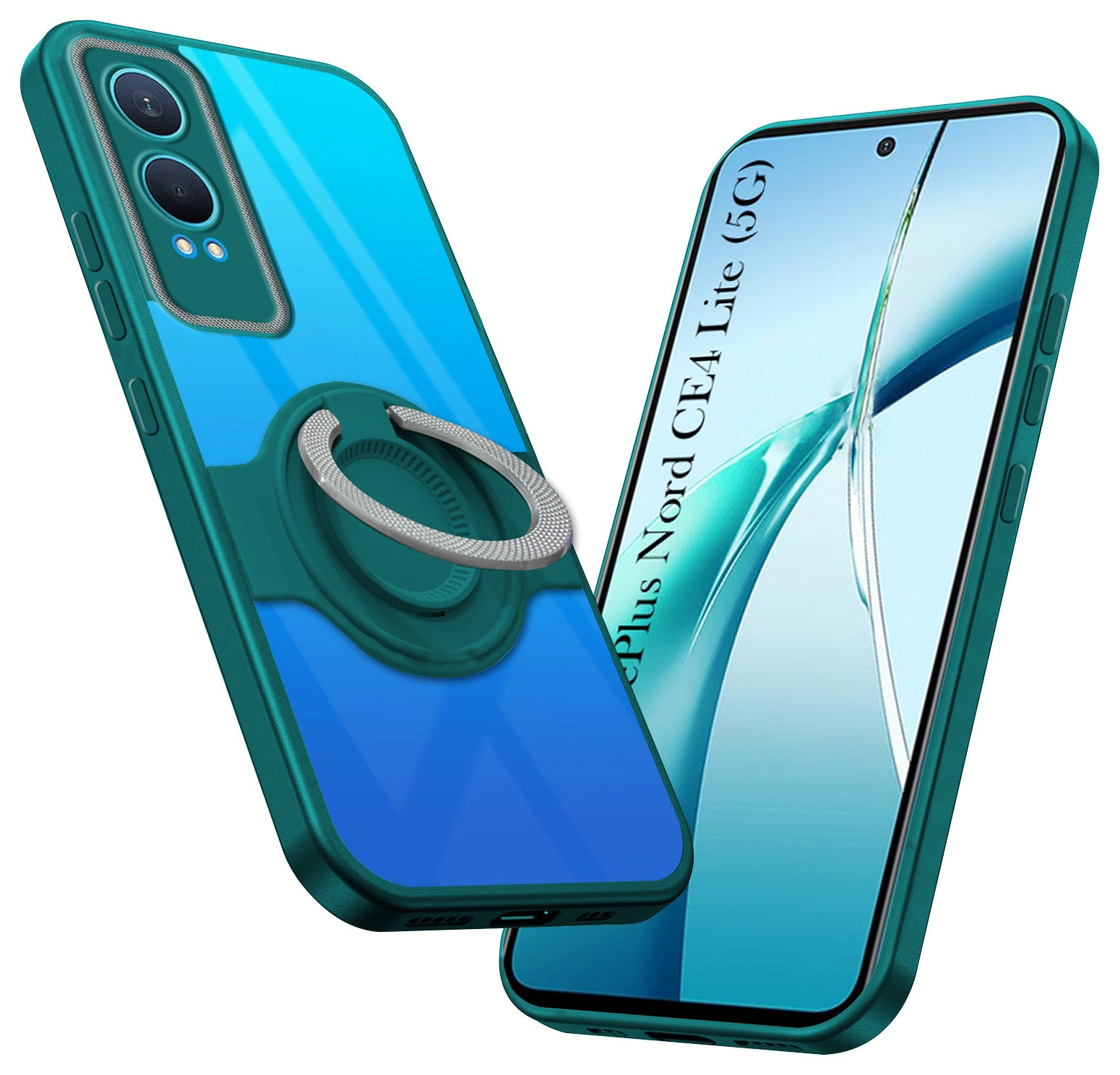 For OnePlus Nord CE 4 Lite Back Cover Case with stand (Built-in Ring Holder Kickstand | Lifetime Anti Yellow | Camera Protection)