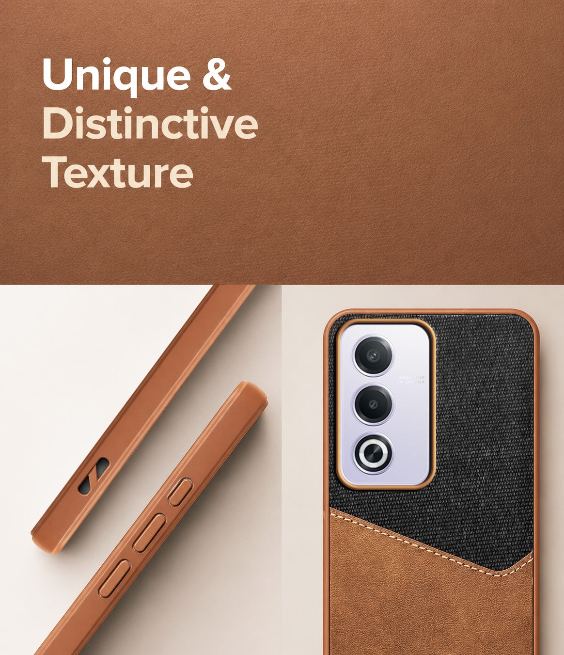 For Oppo A3 Pro 5G Back Cover Case (Dual PU Leather Stitch | Professional Minimalist | Soft and Flexible)