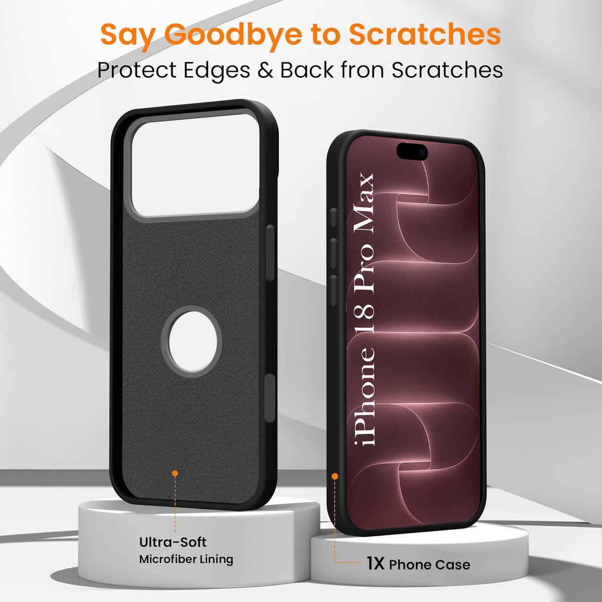 For Apple iPhone 18 Pro Max Back Cover Case Rubberised (Textured Grip Design| Micro-Fiber Cloth Inside | Slim and Light Weight | Soft Touch and Feel)
