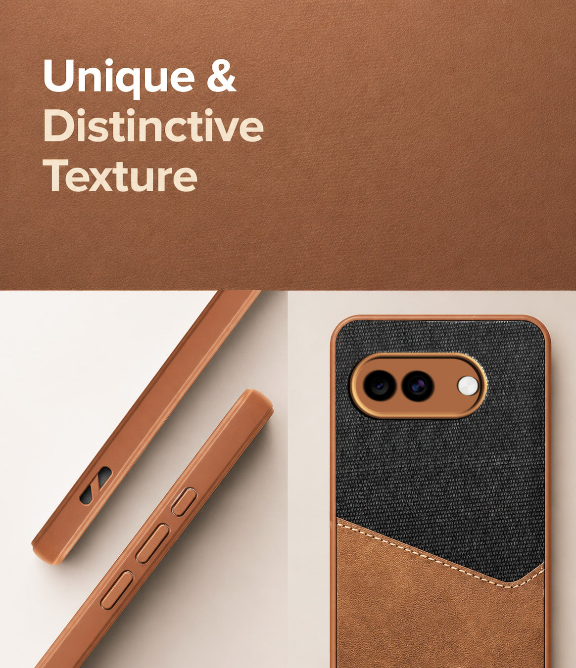 For Google Pixel 10a Back Cover Case (Dual PU Leather Stitch | Professional Minimalist | Soft and Flexible)