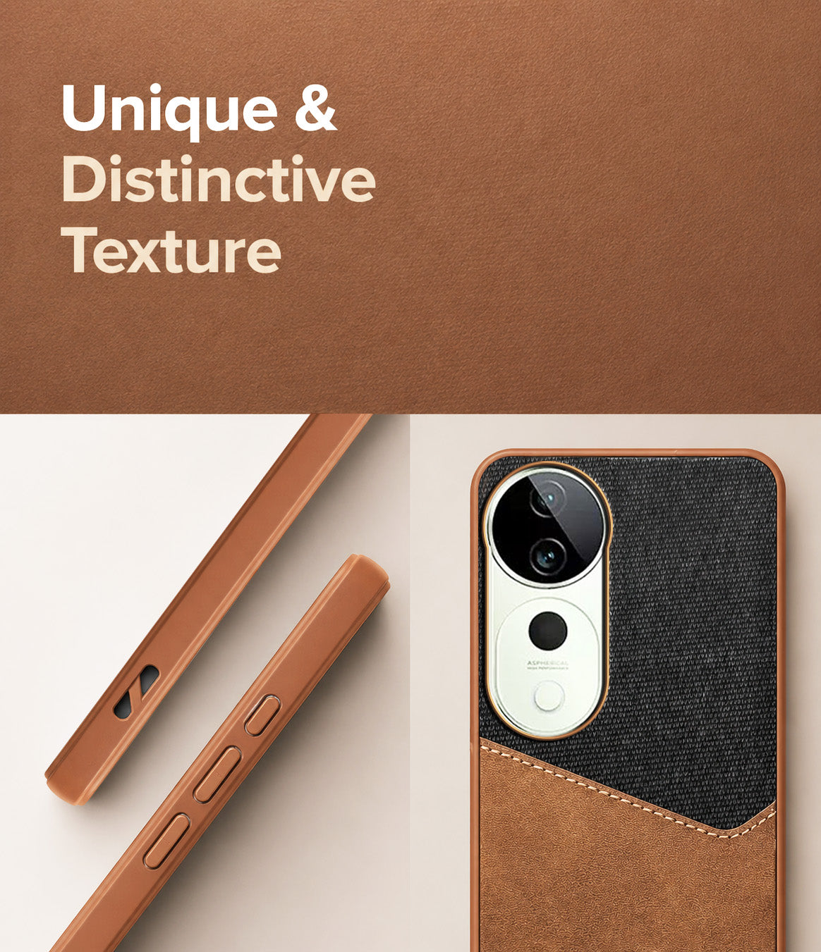 For Vivo T3 Ultra Back Cover Case (Dual PU Leather Stitch | Professional Minimalist | Soft and Flexible)