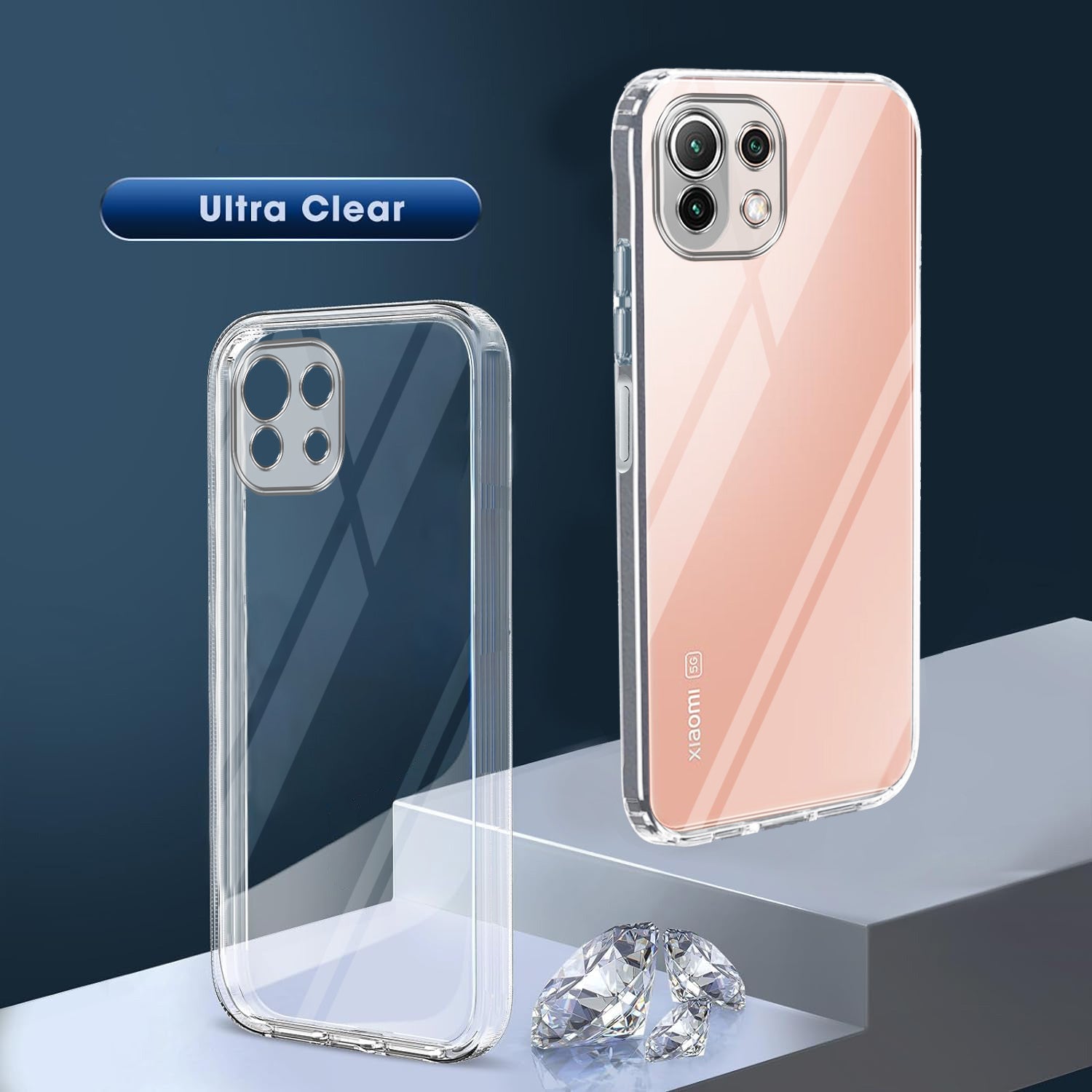 For Xiaomi 11 Lite 5G NE Back Cover (Silicone Clear Shockproof Case with Camera Protection | Soft and Flexible | Transparent)