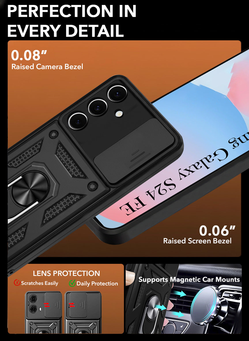 For Samsung Galaxy S24 FE  Back Cover Case (Hybrid Dual Armor Polycarbonate)